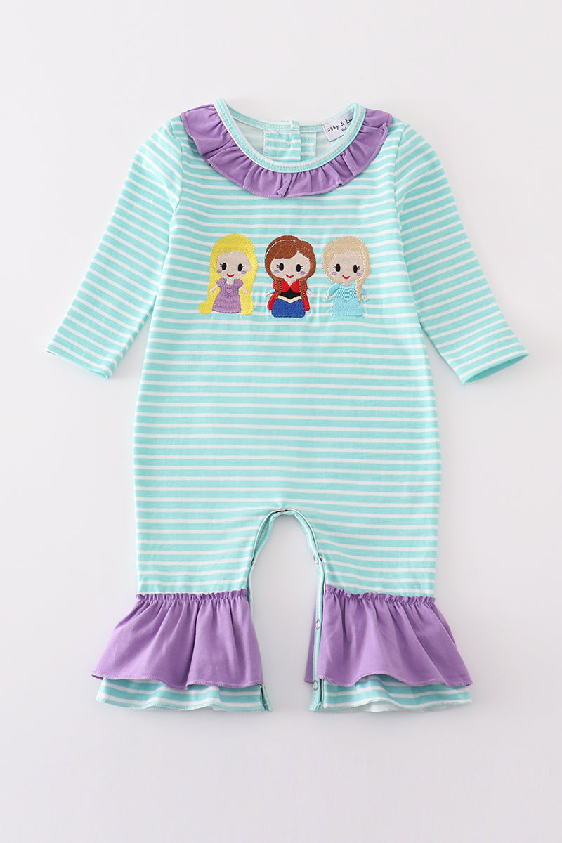 Abby & Evie - Princess Embroidery Girl Romper