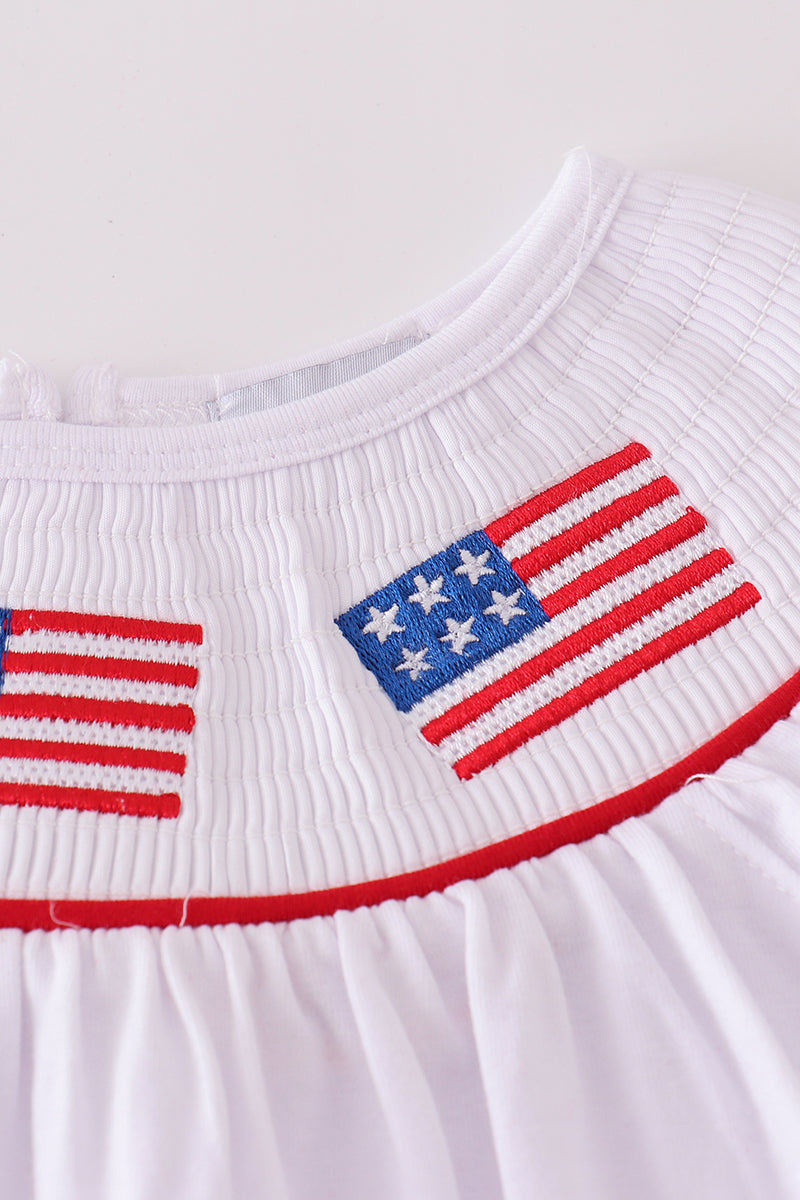 Abby & Evie - Flag Embroidery Bloomer Set