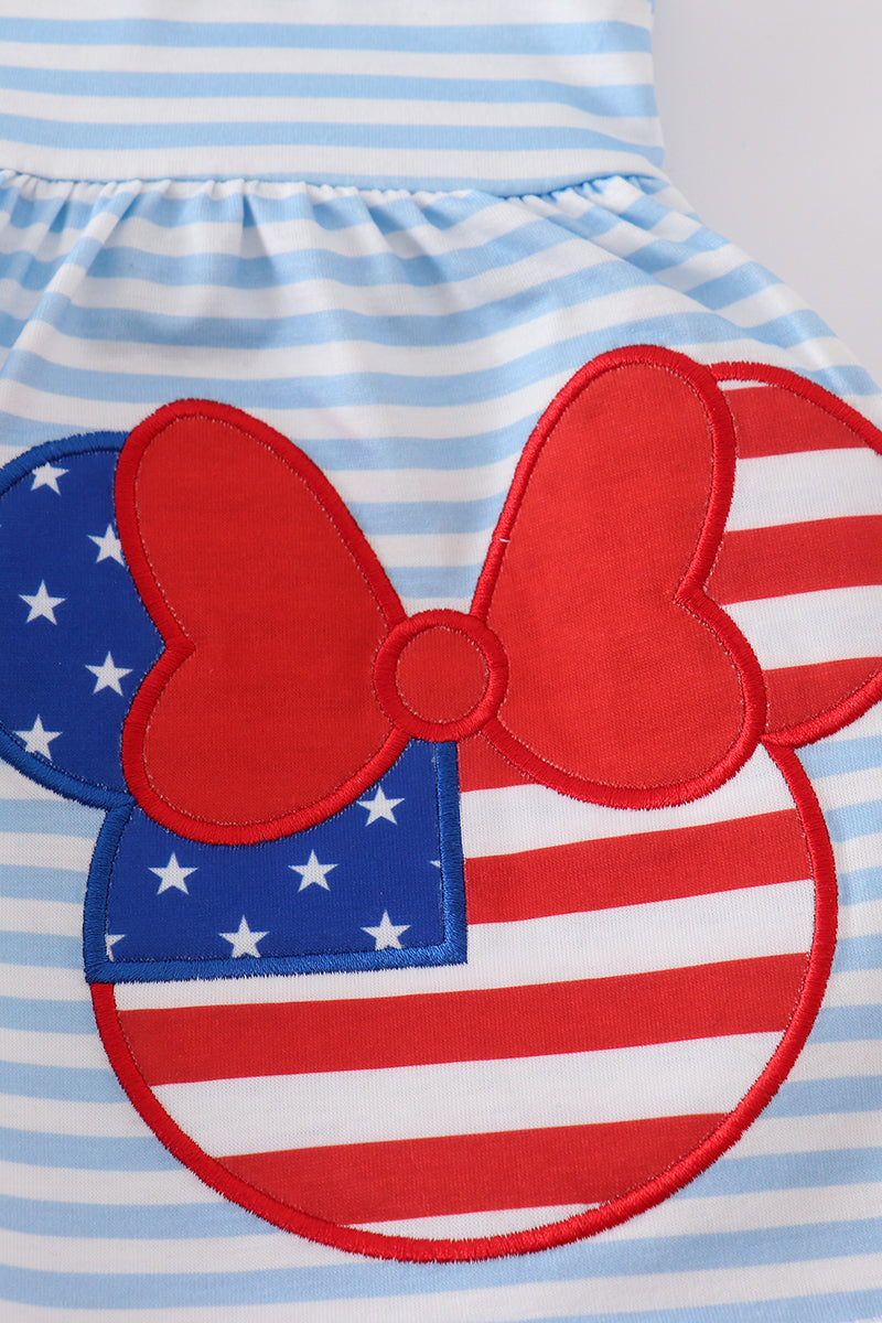 Abby & Evie - Blue & Red Character Applique Bloomer Set