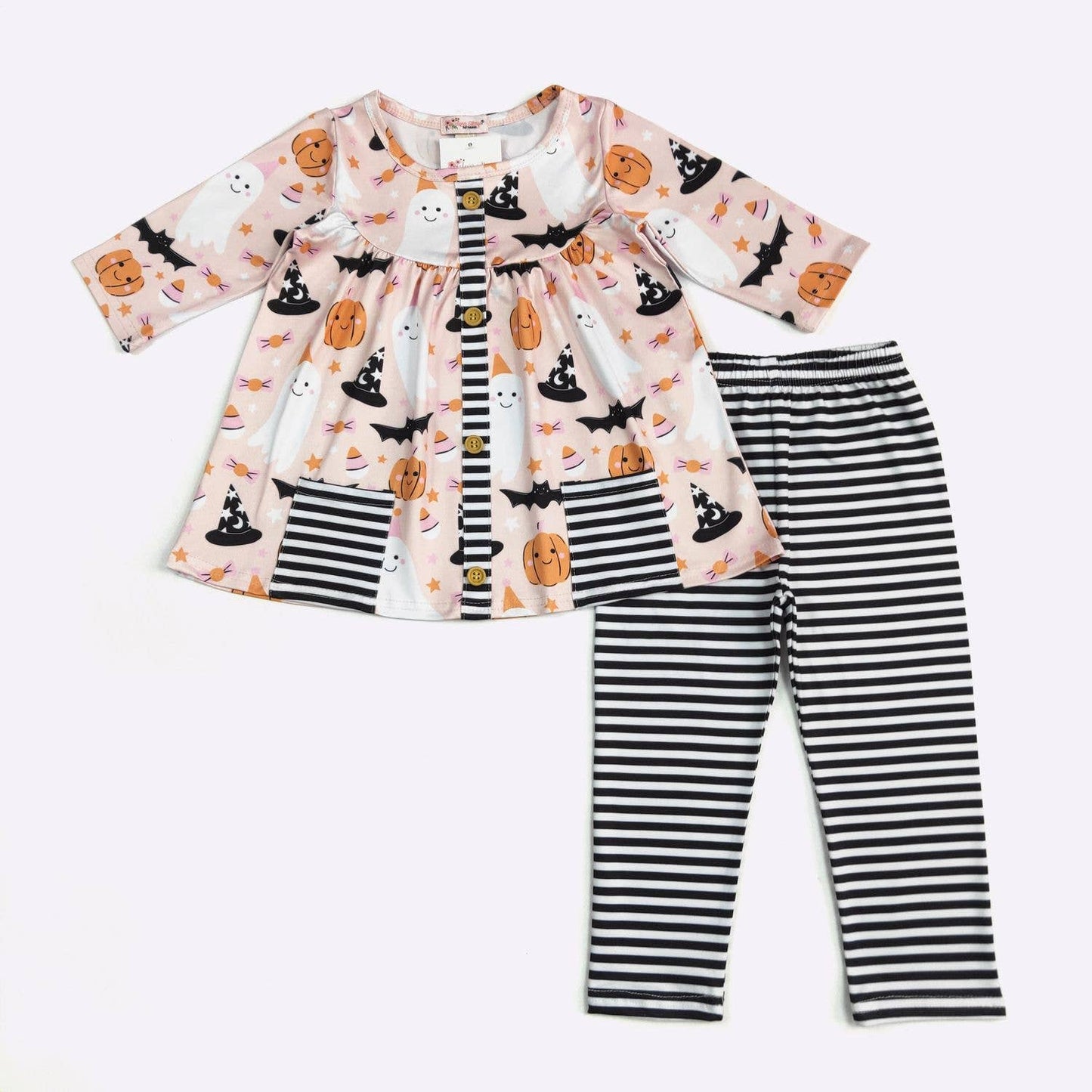 Clover Cottage - Halloween Stripes Girls Set