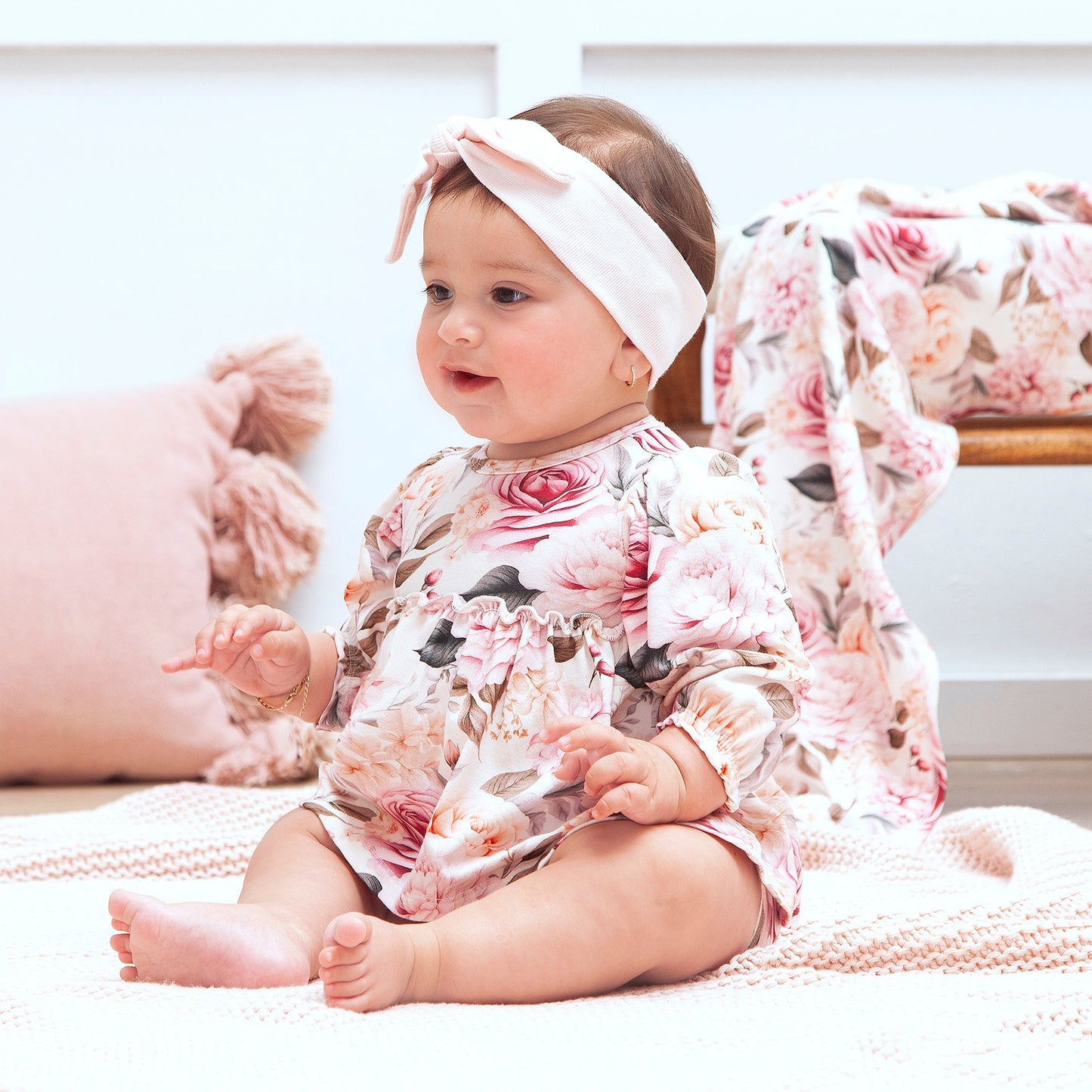 Garden Bouquet Baby Girl Bamboo Skirted Bodysuit