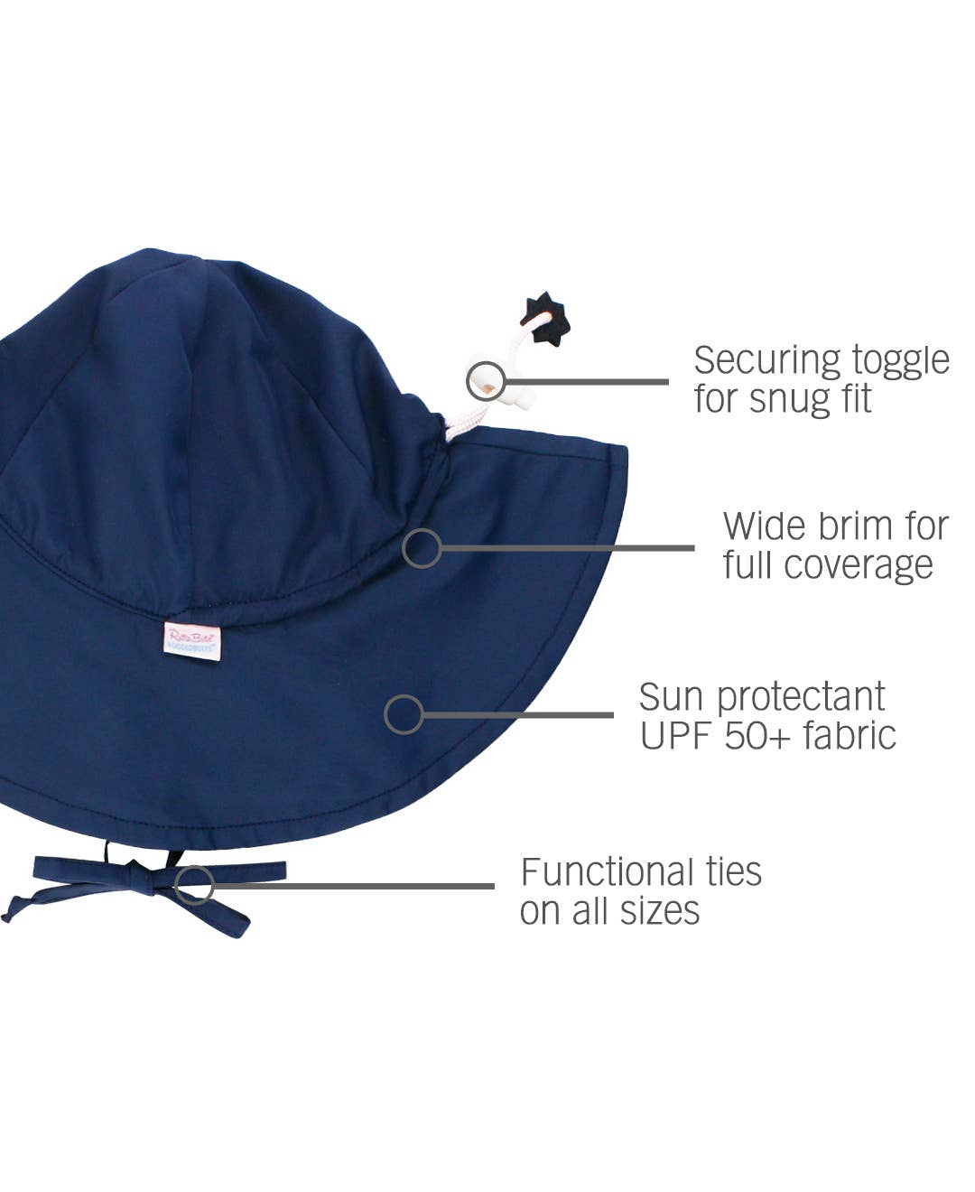 RuffleButts + RuggedButts - Kids Navy Sun Protective Hat