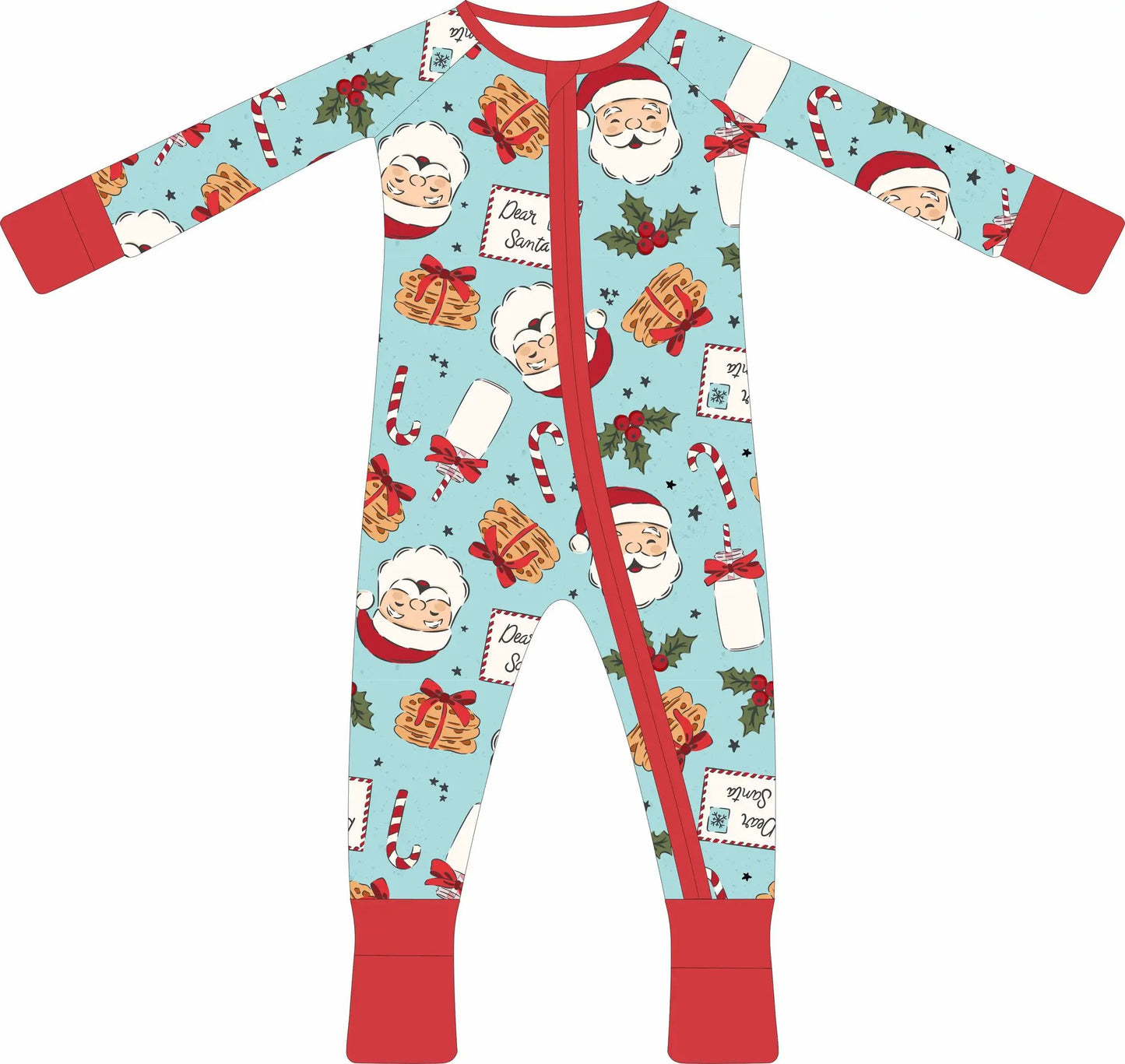 Max and Pippa - Milk and Cookies Blue Bamboo Zippie by Max and Pippa