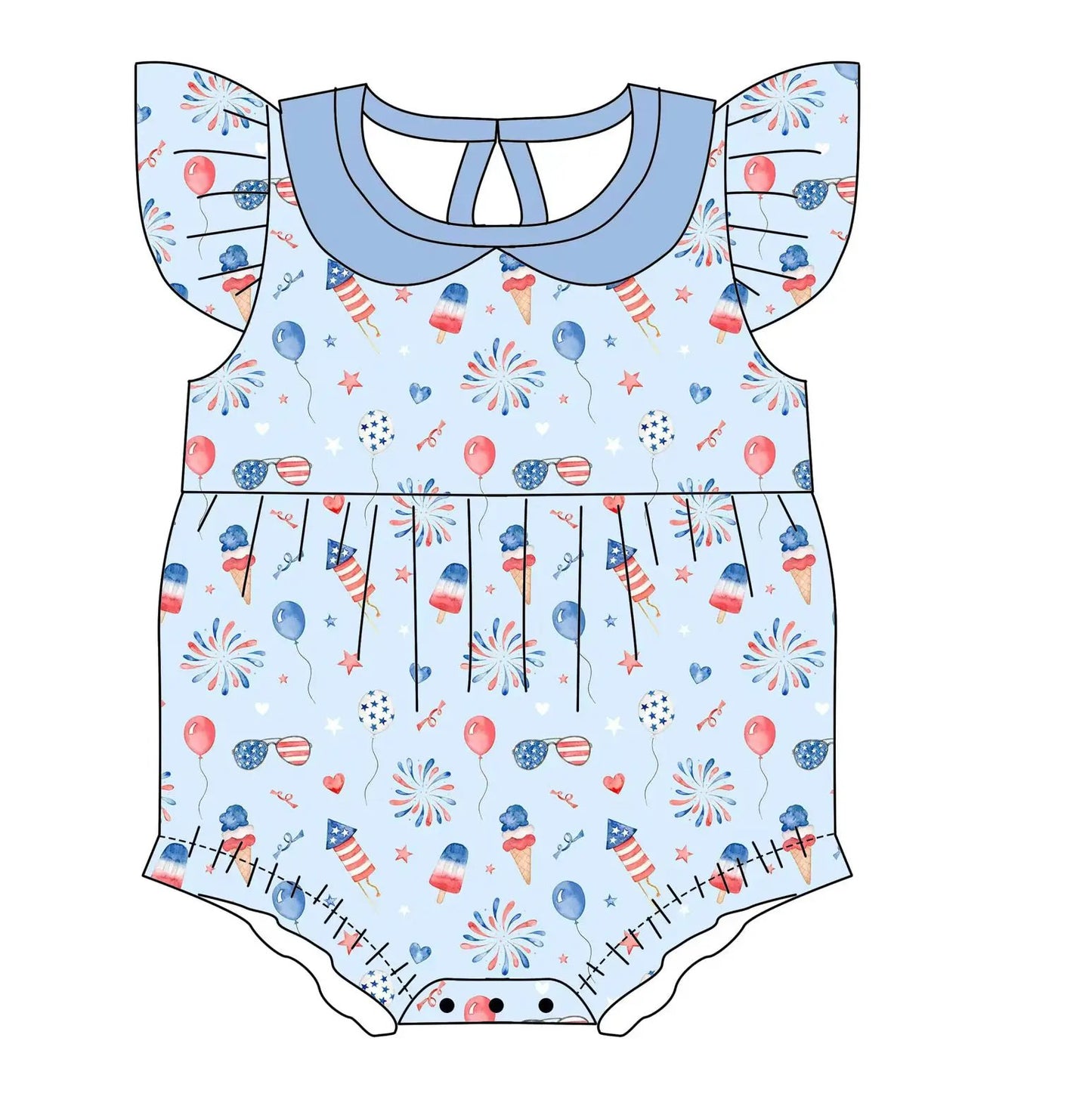 Max and Pippa - Celebration Flutter Sleeve Onesie Bamboo | Cotton by Max and Pippa