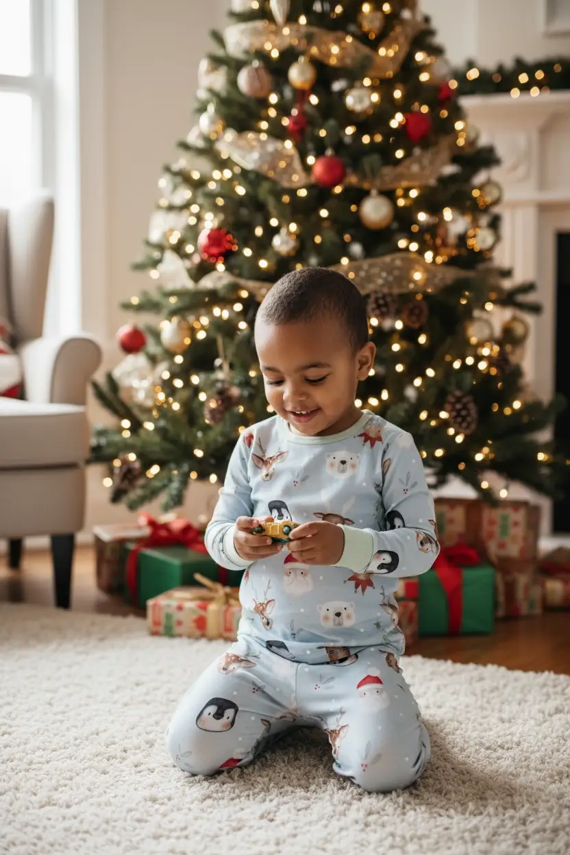 Max and Pippa - Holiday Friends Bamboo Two Piece Pajama Set by Max and Pippa