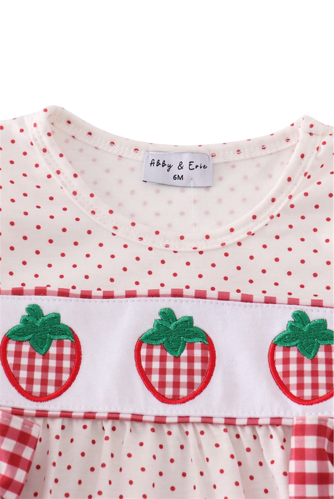 Abby & Evie - Strawberry Embroidery Bubble