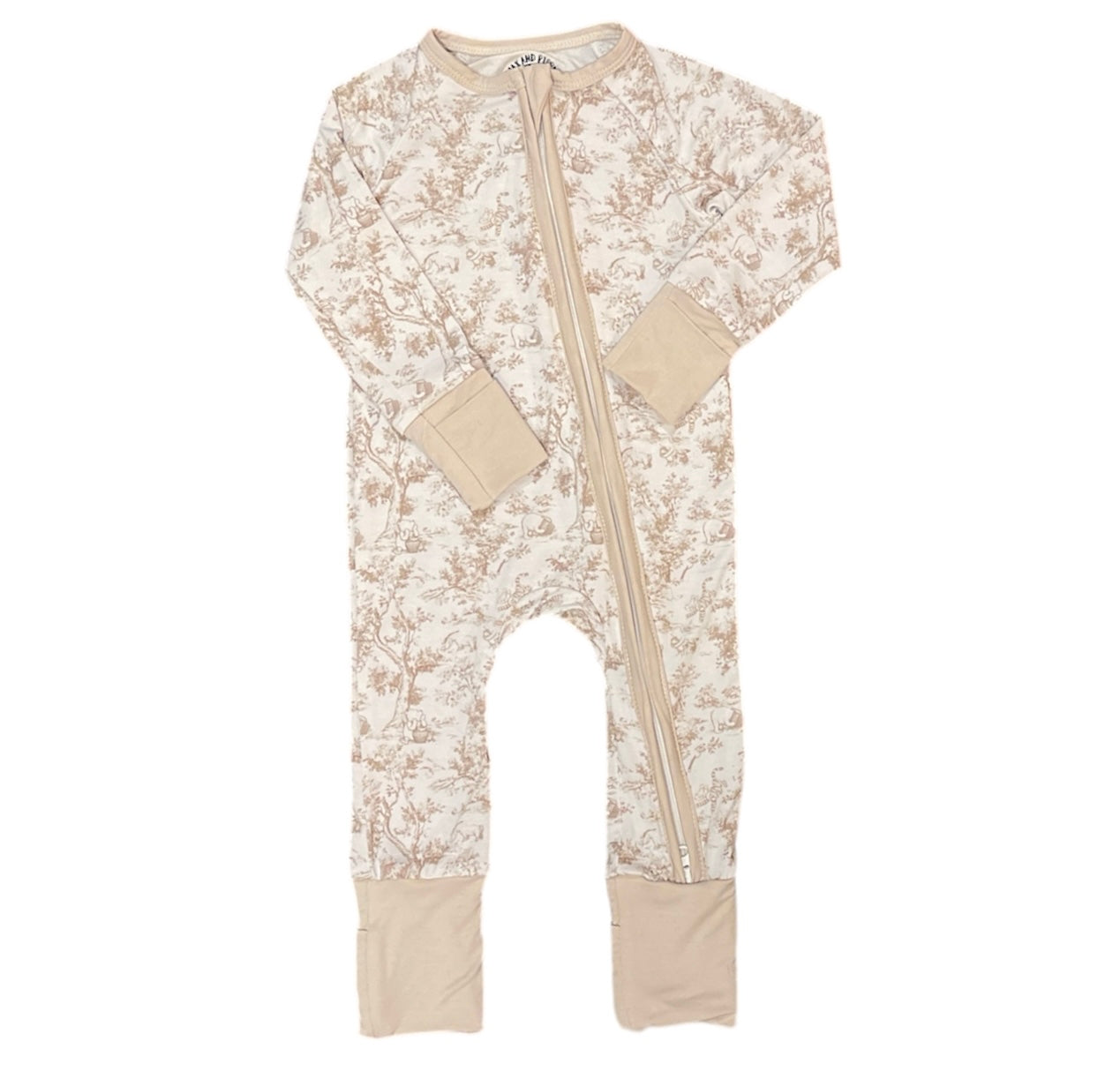Max and Pippa - A Bear and his Friends Toile Bamboo Convertible Romper