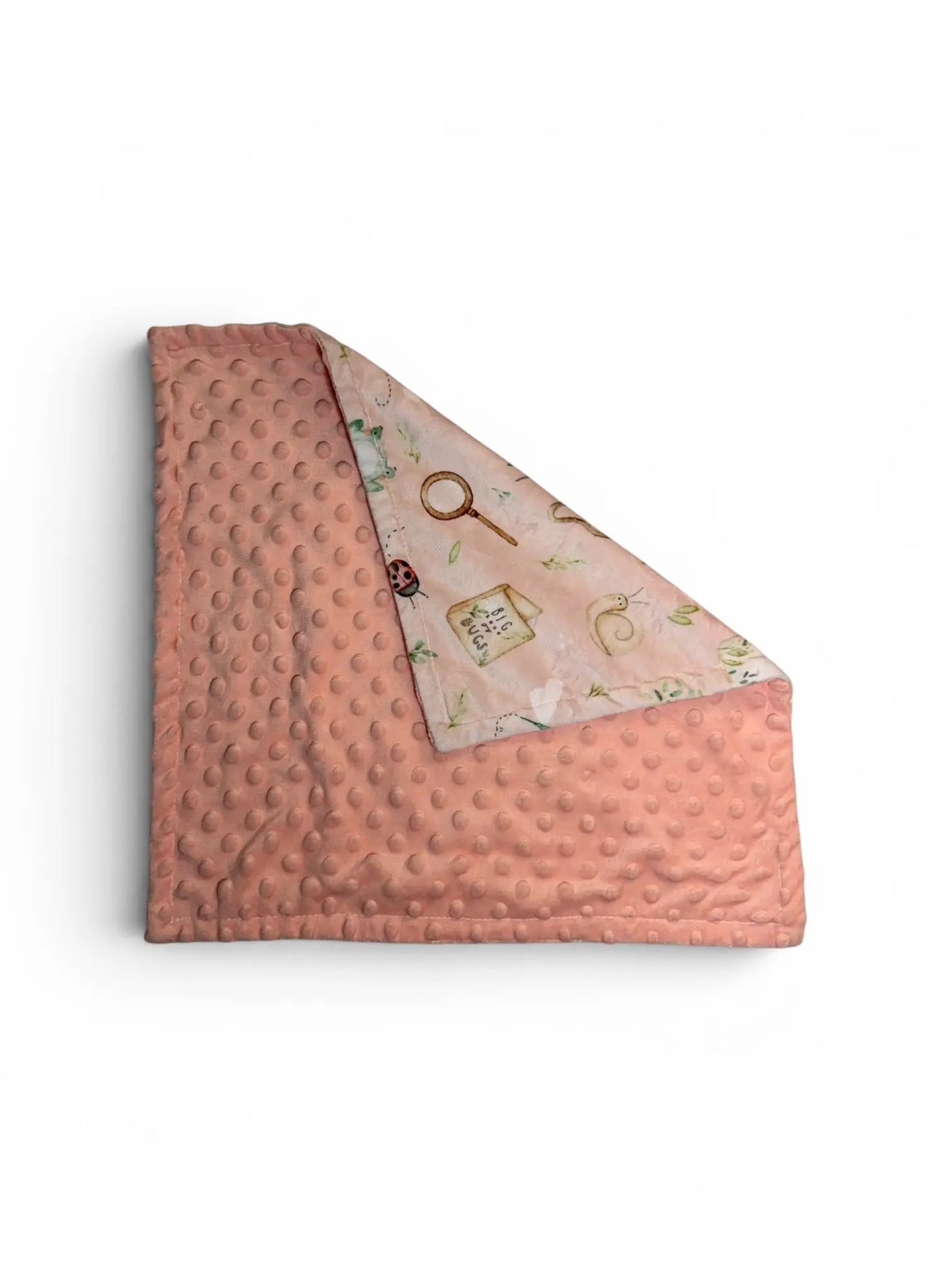 Max and Pippa - Bug Hunt Pink Minky Lovey 24" X 24" by Max and Pippa
