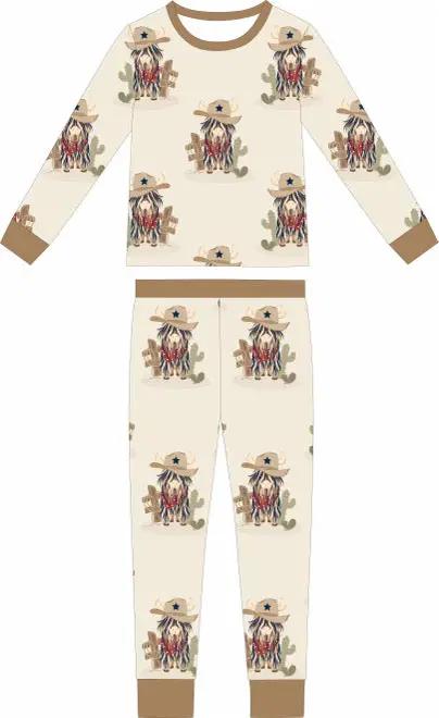 Max and Pippa - Bamboo Highland Cowboy 2 - Piece Pajama Set by Max and Pippa