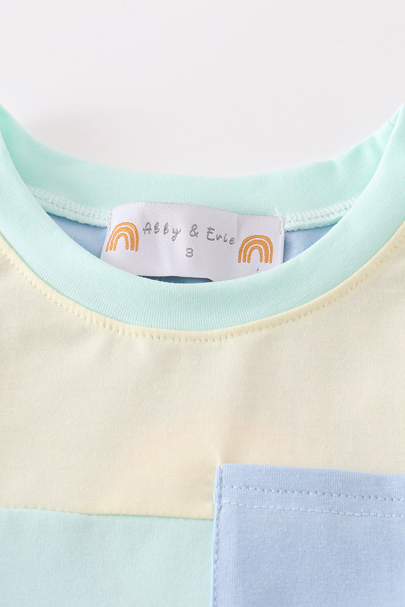 Abby & Evie - Yellow, Mint & Blue Boy Top