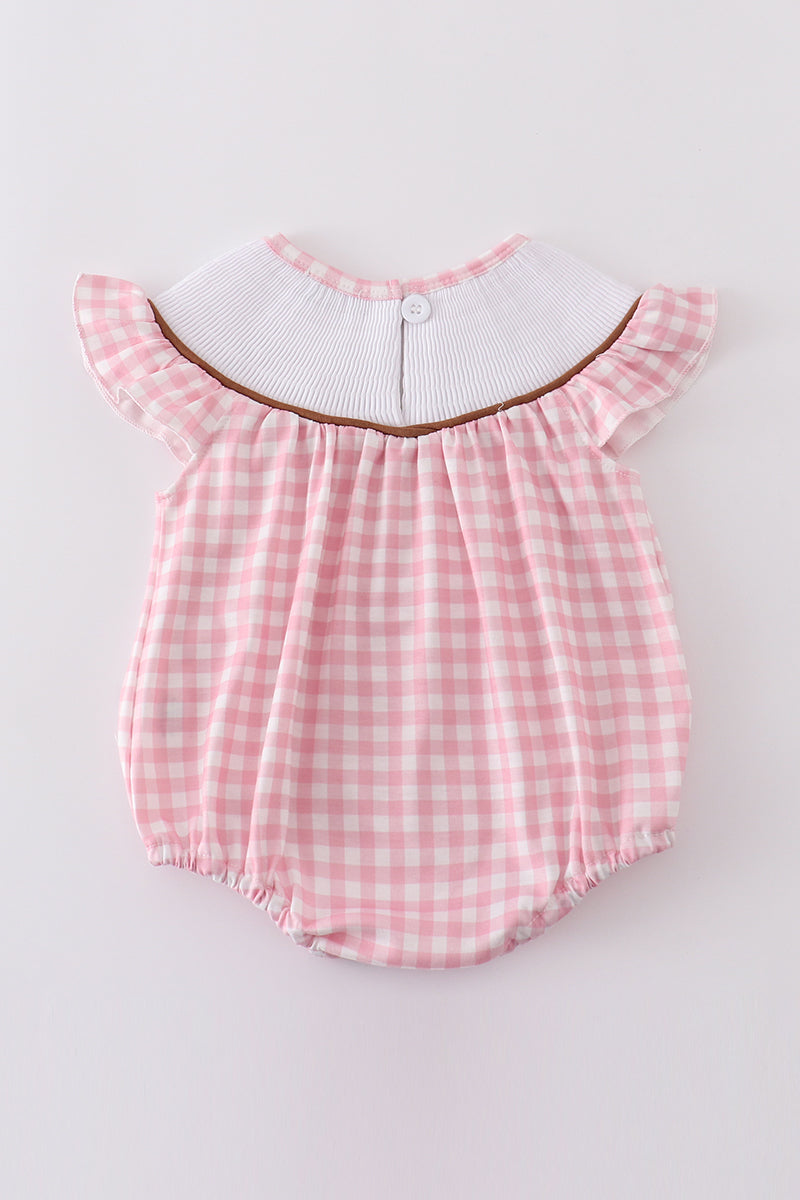 Abby & Evie - Brown Western Embroidery Smocked Bubble