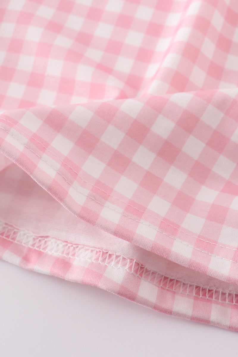 Abby & Evie - Pink Western Embroidery Smocked Dress
