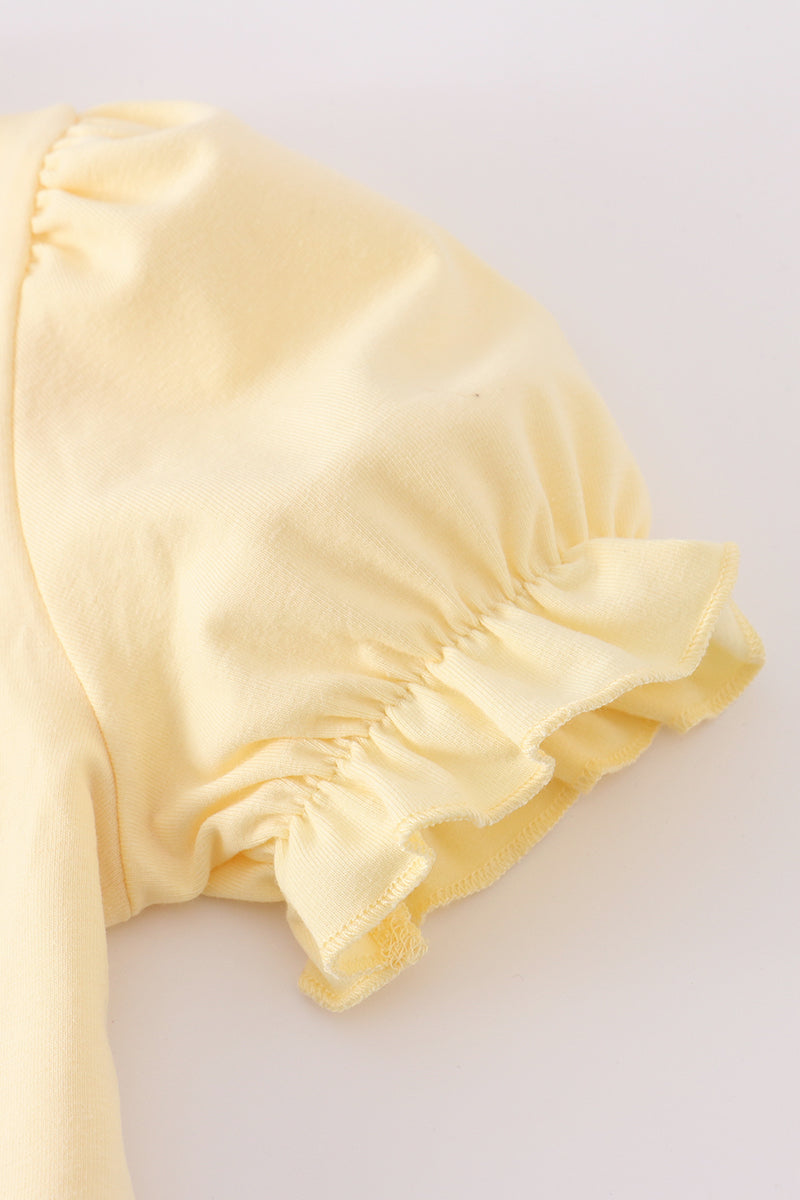 Abby & Evie - Yellow Whale Applique Girl Set