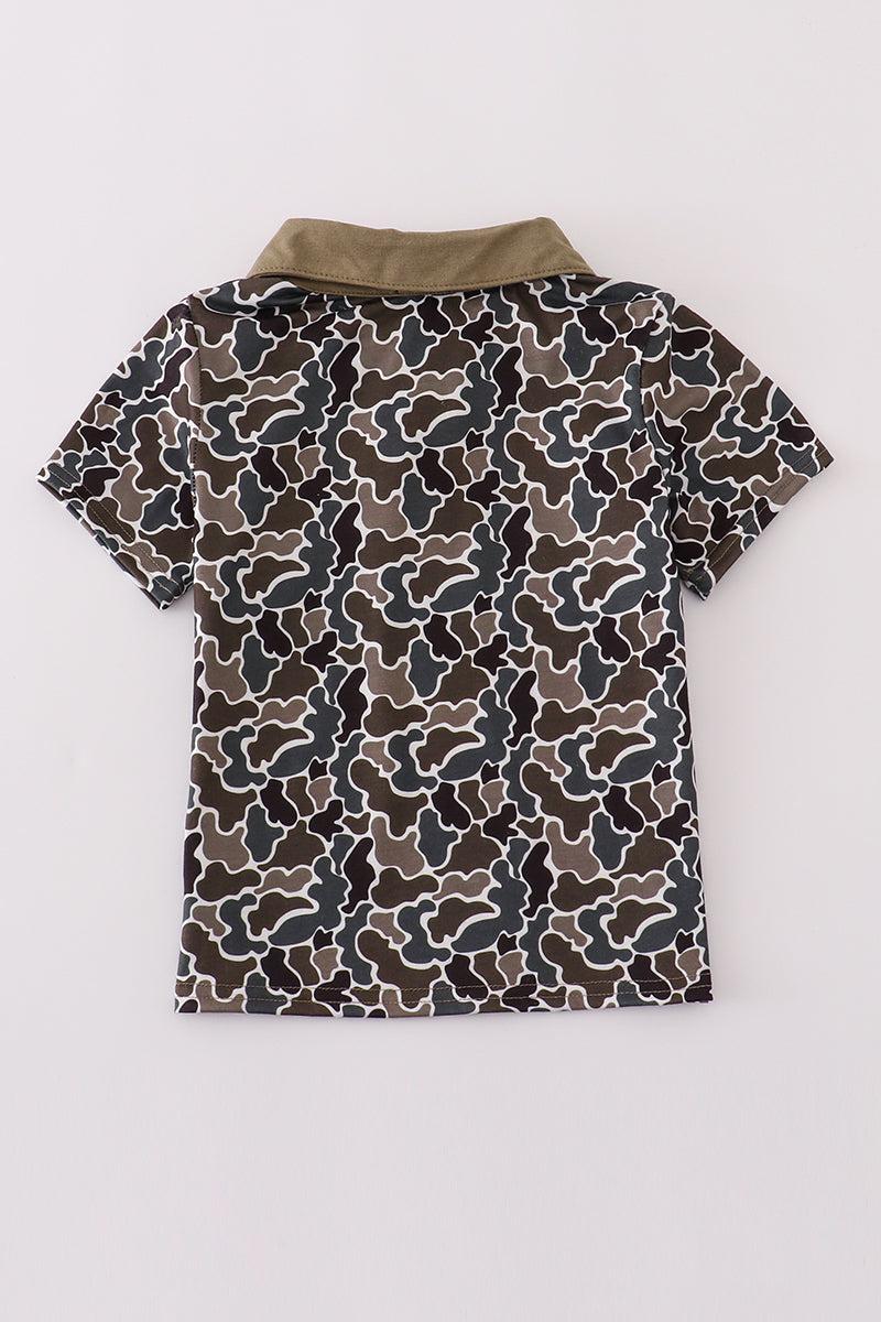Abby & Evie - Camouflage Duck Embroidery Shirt