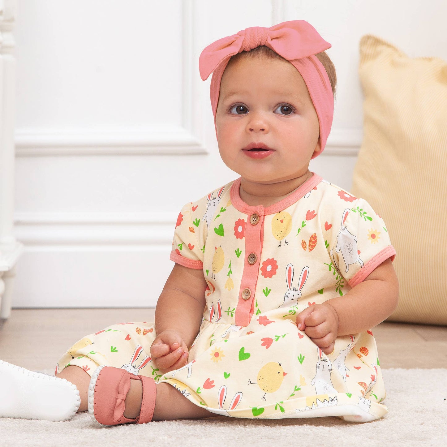 Tesa Babe - Baby Girl's Easter Peeps Bamboo Dress