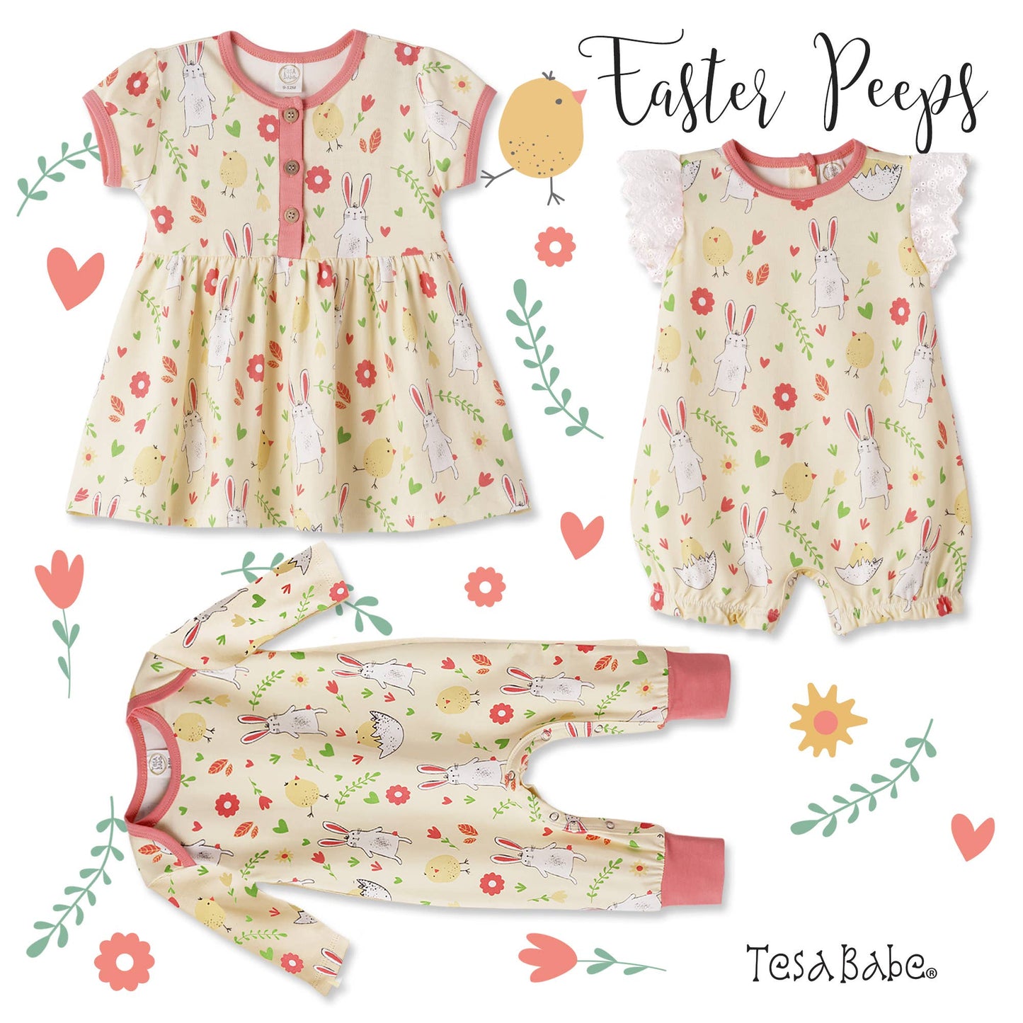 Tesa Babe - Baby Girl's Easter Peeps Bamboo Dress