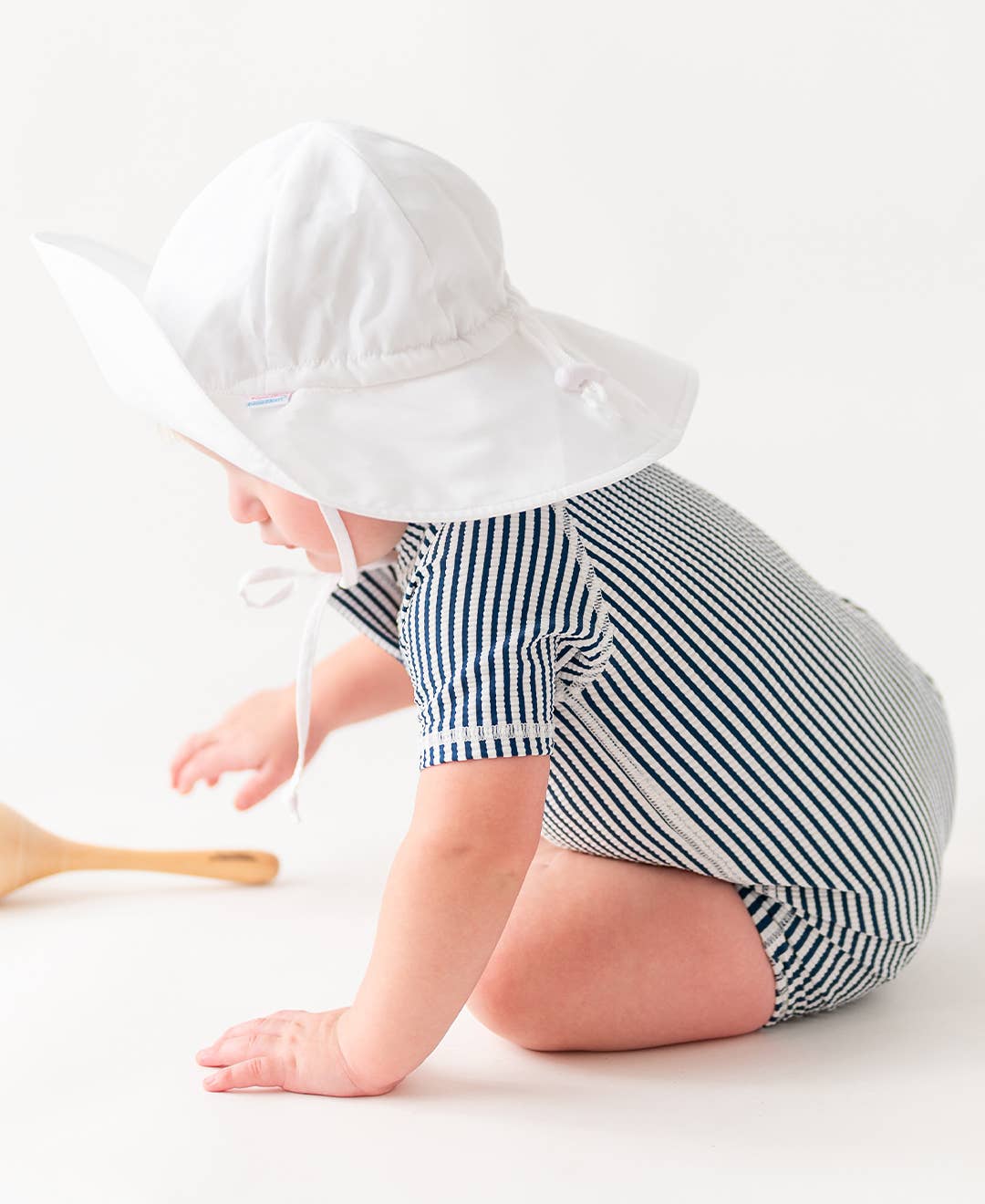 RuffleButts + RuggedButts - Kids White Sun Protective Hat