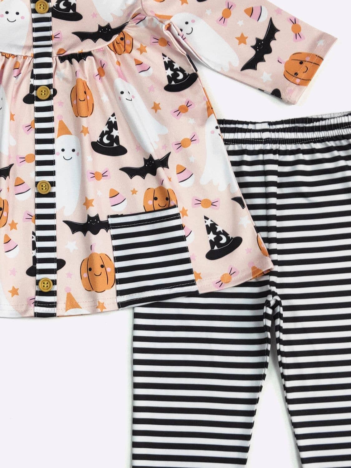 Clover Cottage - Halloween Stripes Girls Set
