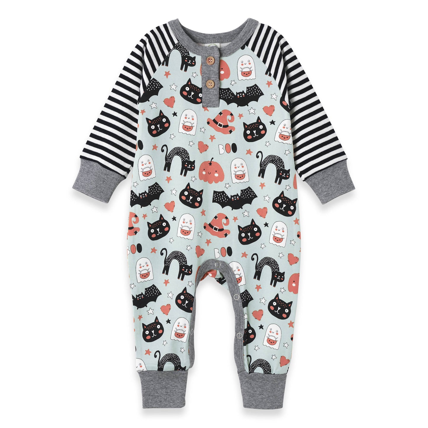 Tesa Babe - Halloween Baby Romper – Soft Bamboo Henley Style