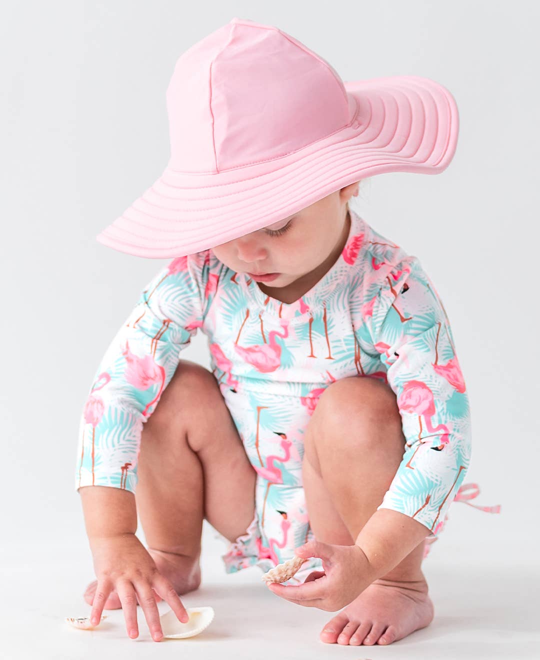 RuffleButts + RuggedButts - Girls Pink Swim Hat