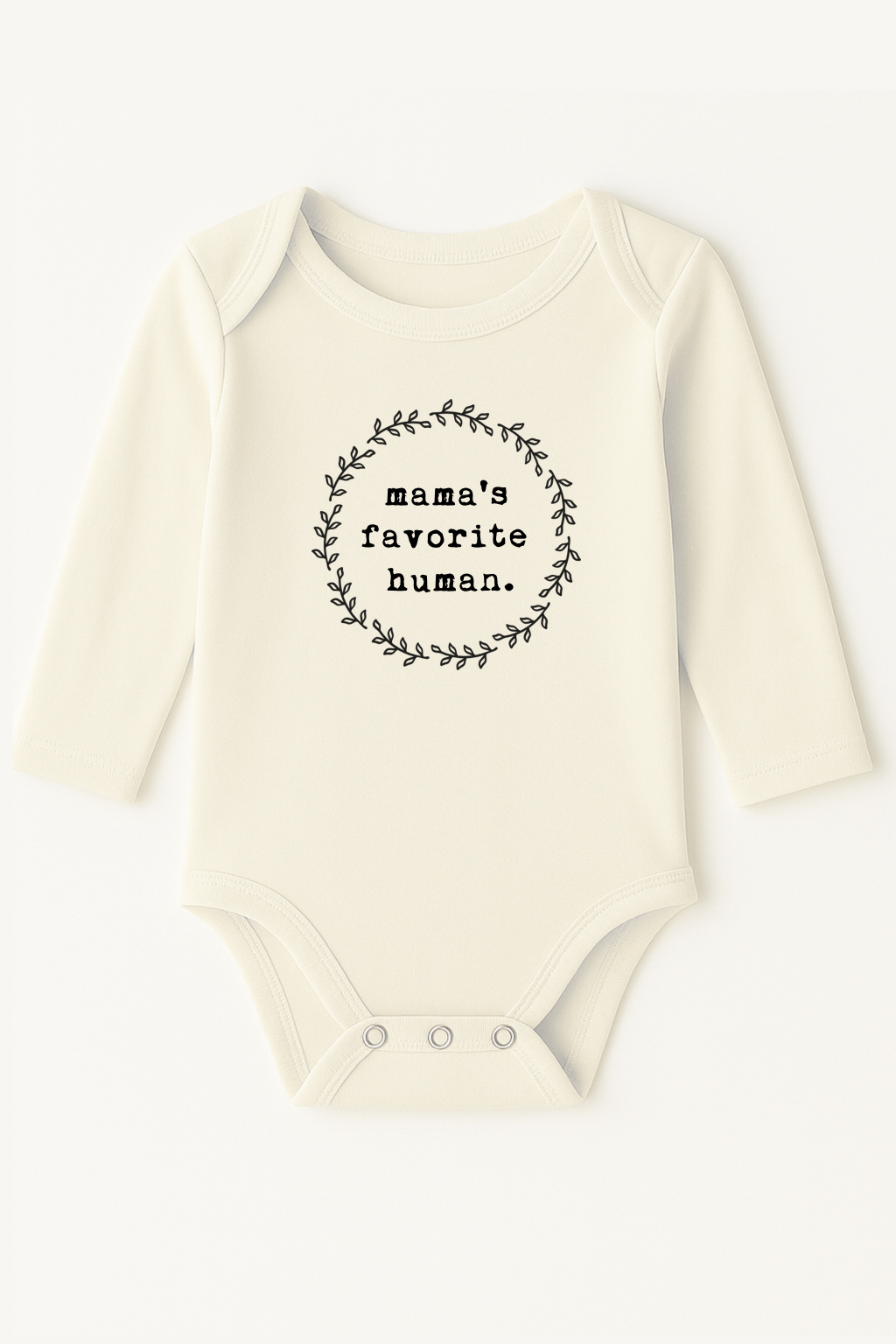 Mama's Favorite Human - Long Sleeve Organic Baby Bodysuit