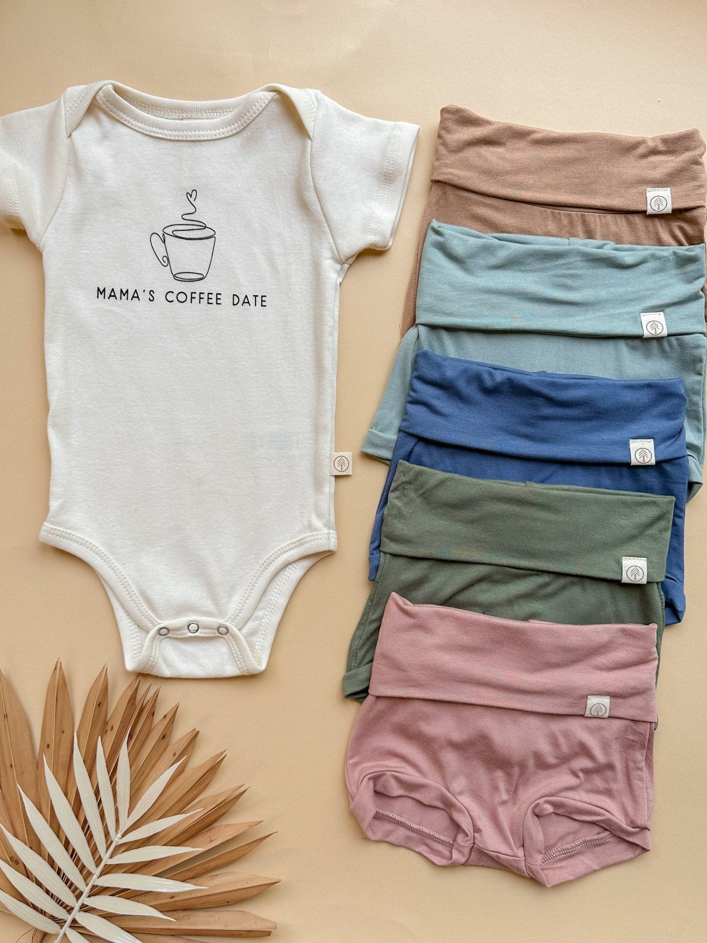 Mama's Coffee Date Organic Cotton Baby Bodysuit Short Sleeve