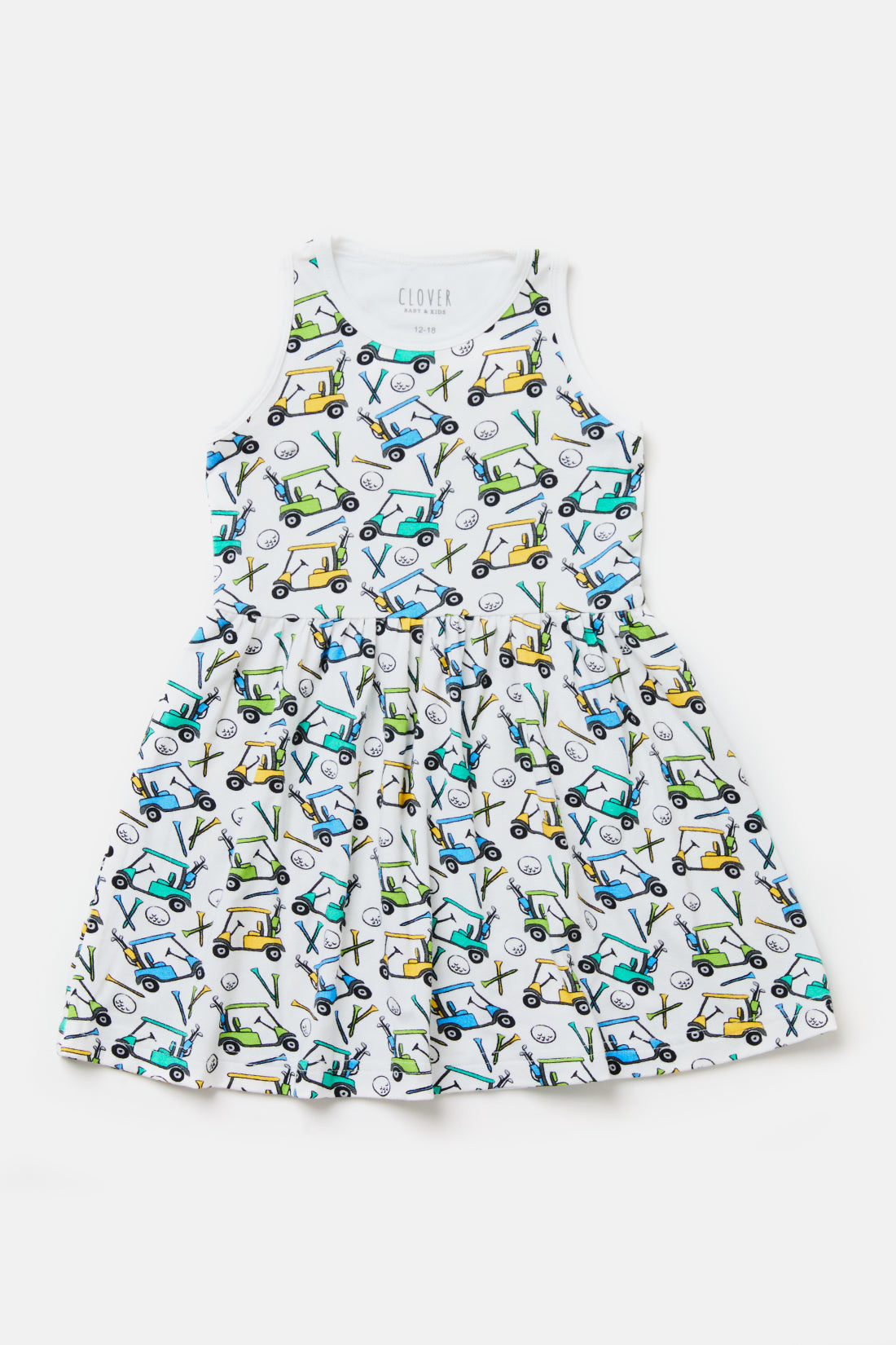 Stretchy Sleeveless Twirl Dress - Golf