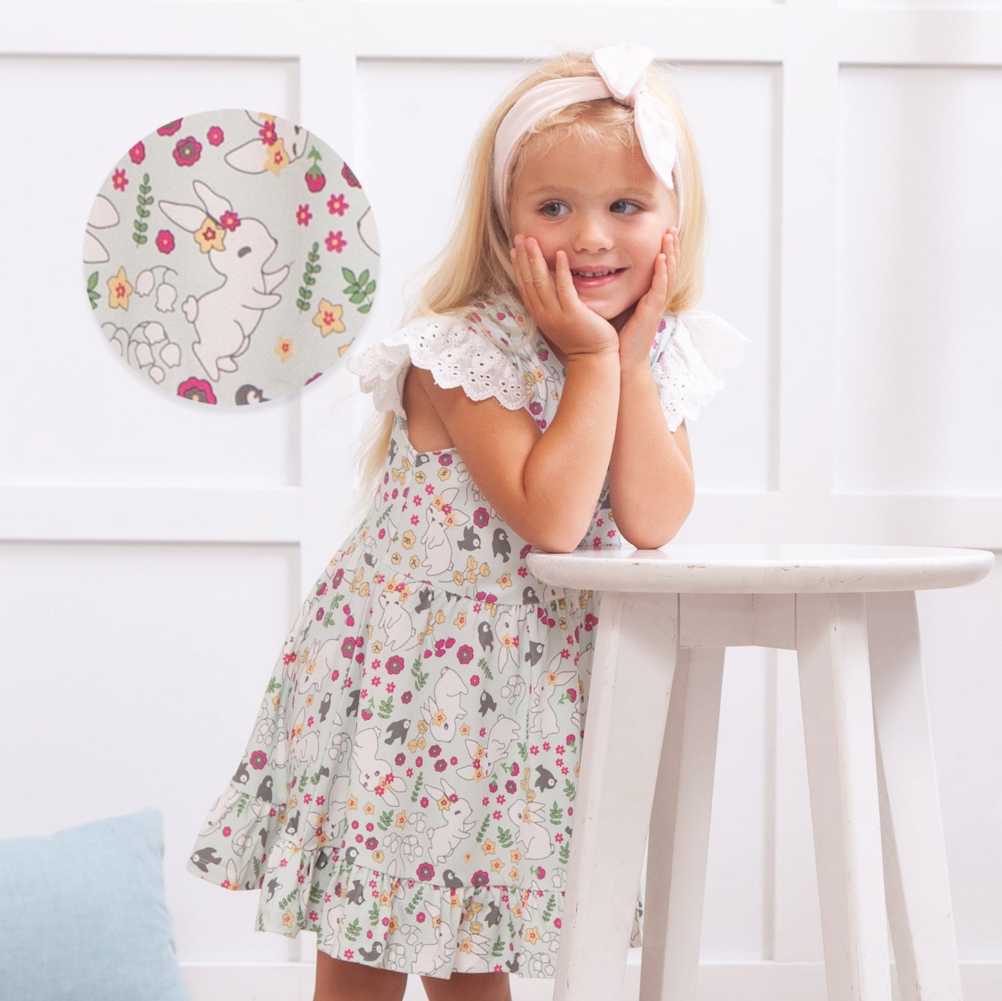 Bunny Garden Dress β Ruffle Hem Bamboo Dress