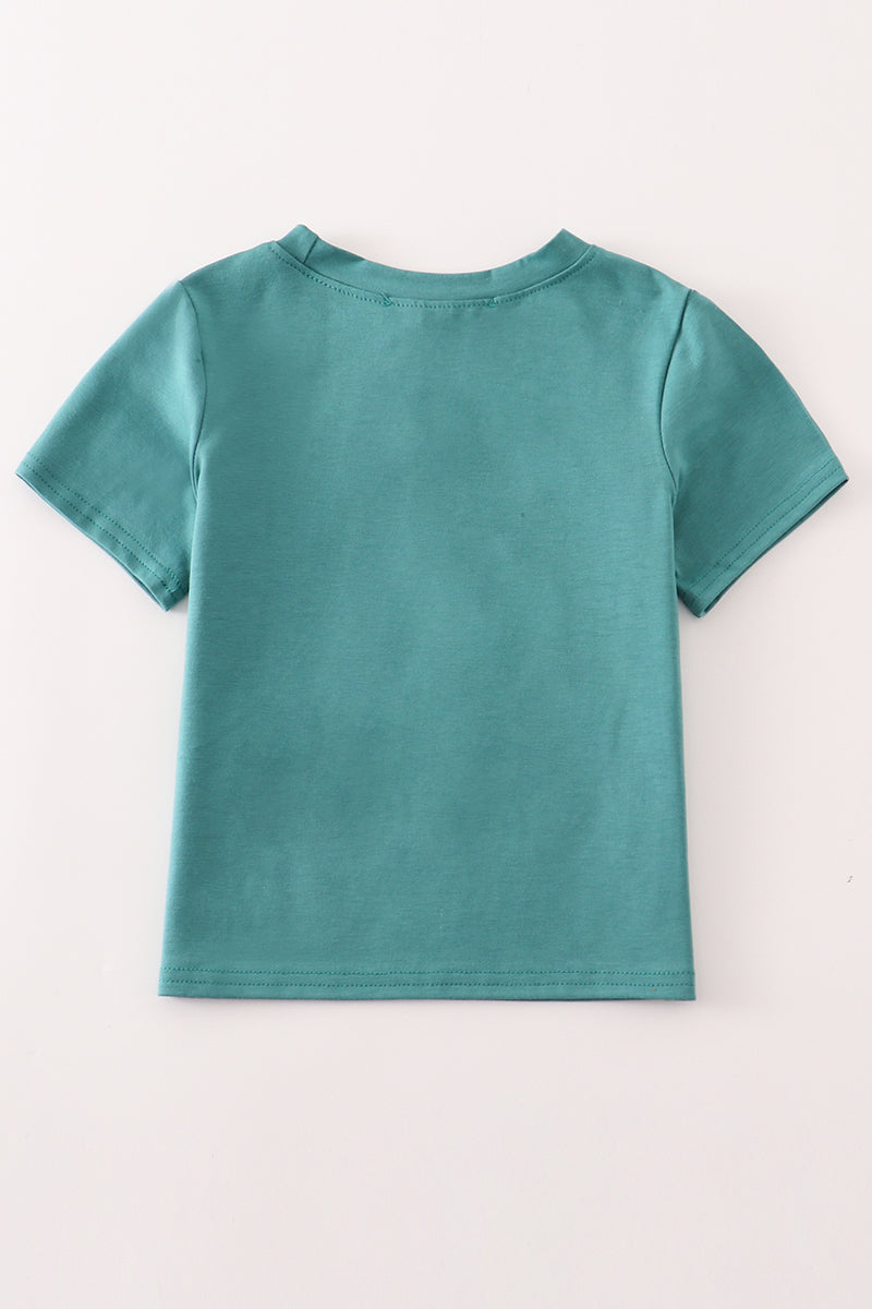 Abby & Evie - Green Happy Birthday Embroidery Boy Top