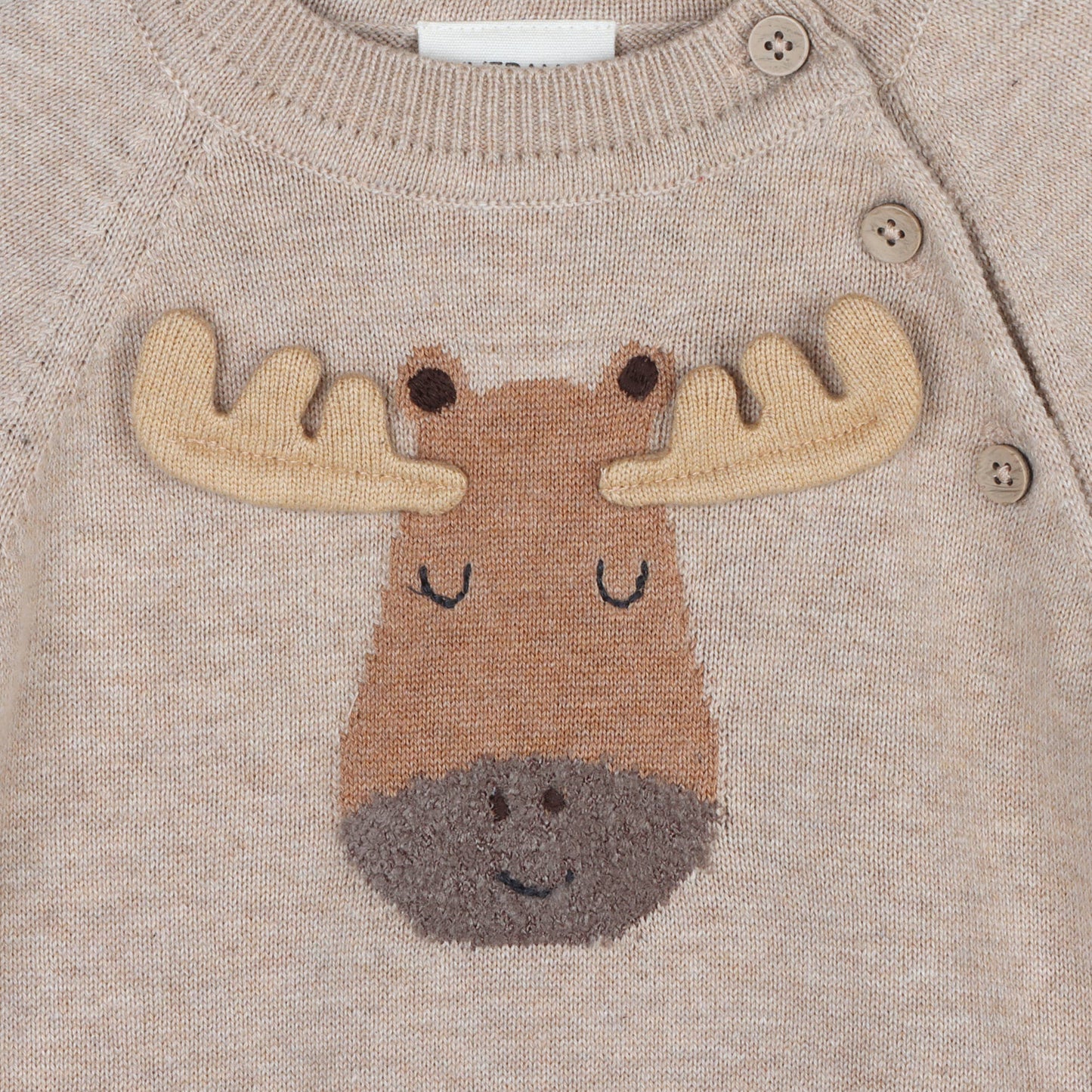 Viverano Organics - Moose Applique Raglan Baby Pullover Sweater (Organic Cotton)