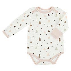 Stephan Baby by Creative Brands - Winter Wonderland LS Snapshirt-Blush Trees