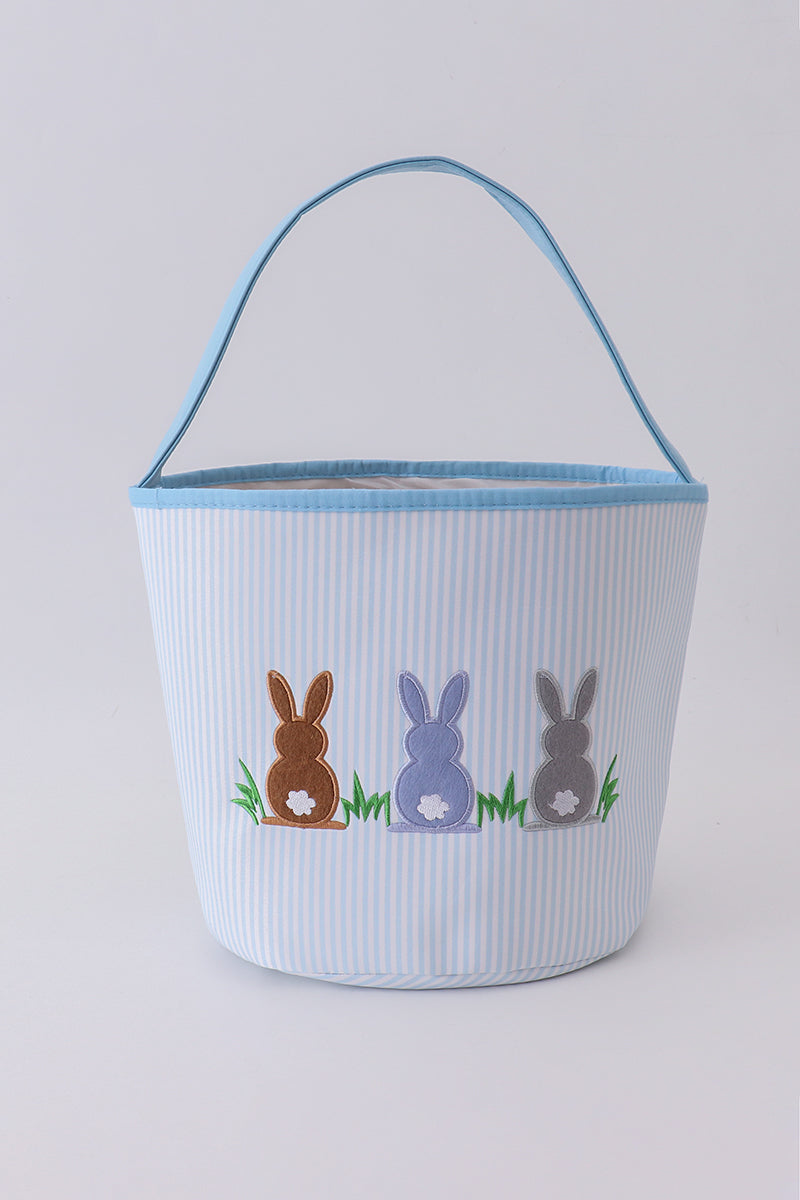 Abby & Evie - Blue Stripe Bunny Basket