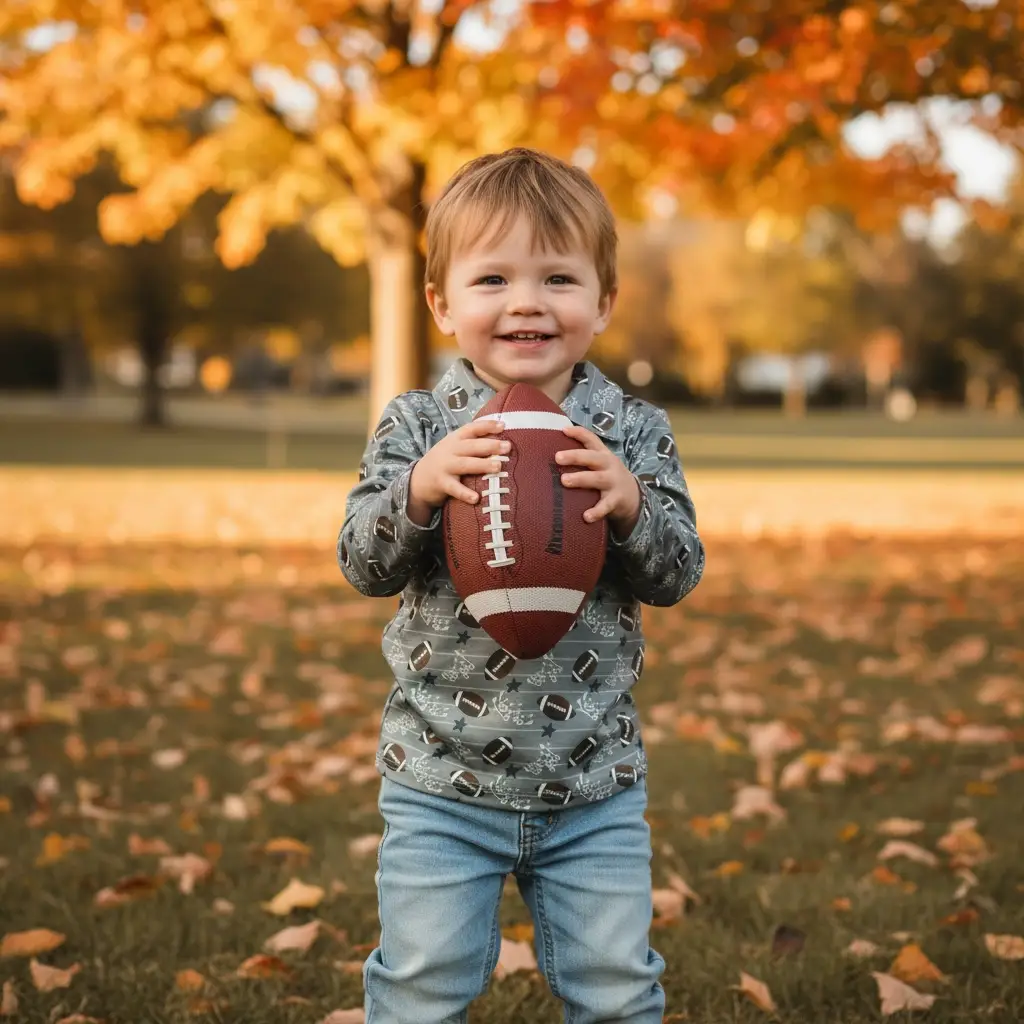 Max and Pippa | Toddler Football Polo Long Sleeve Shirt by Max and Pippa