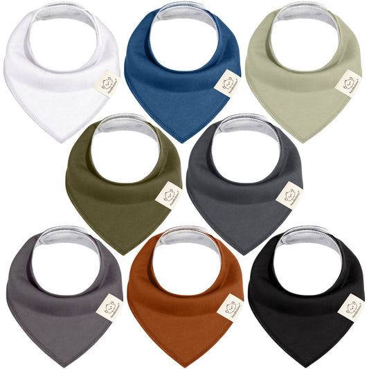 KeaBabies - 8-pack Baby Bandana Bibs: Basics