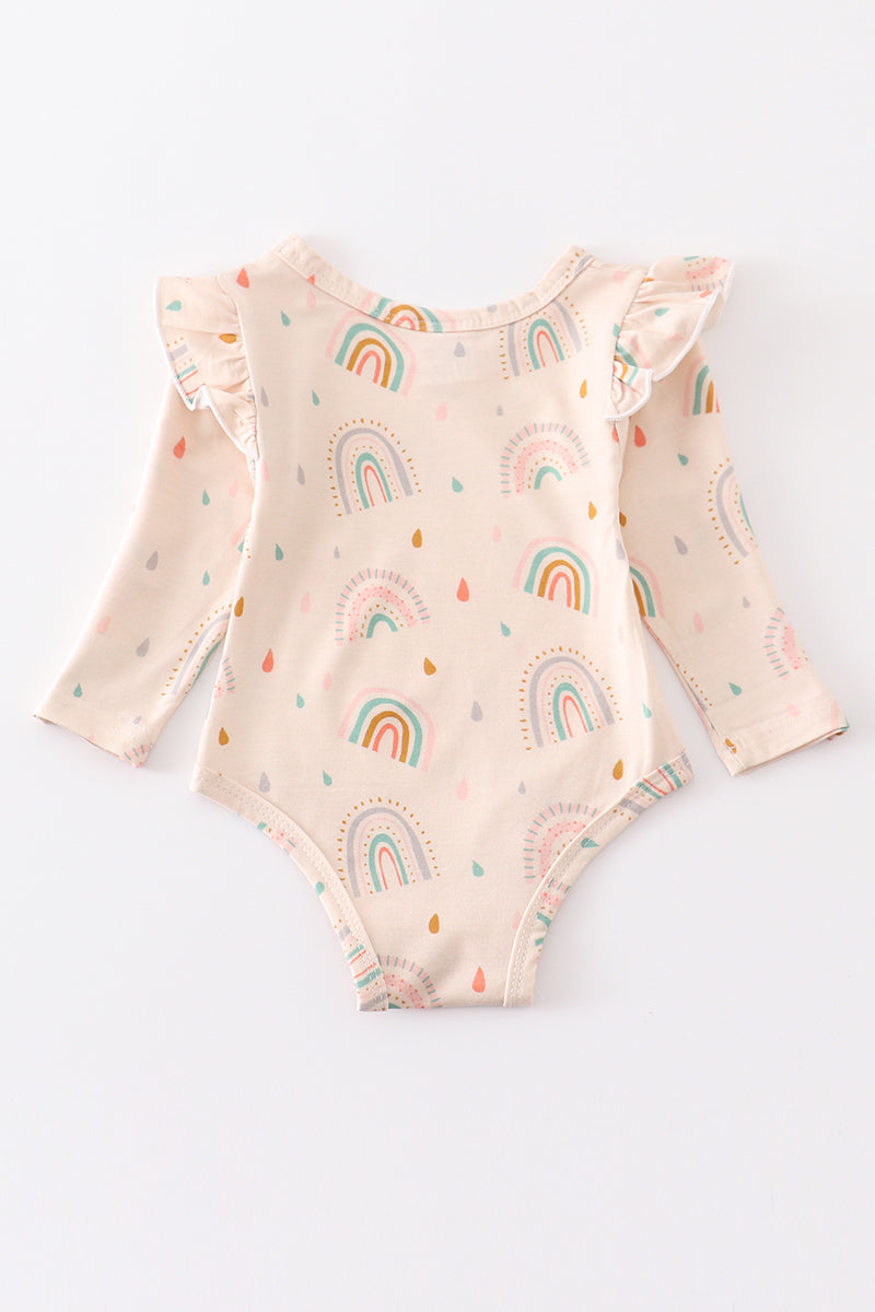 Abby & Evie - Rainbow Ruffle Baby Onesie