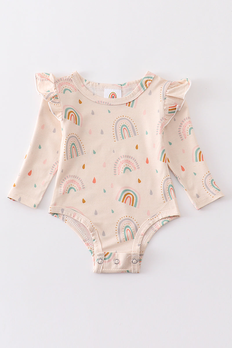 Abby & Evie - Rainbow Ruffle Baby Onesie