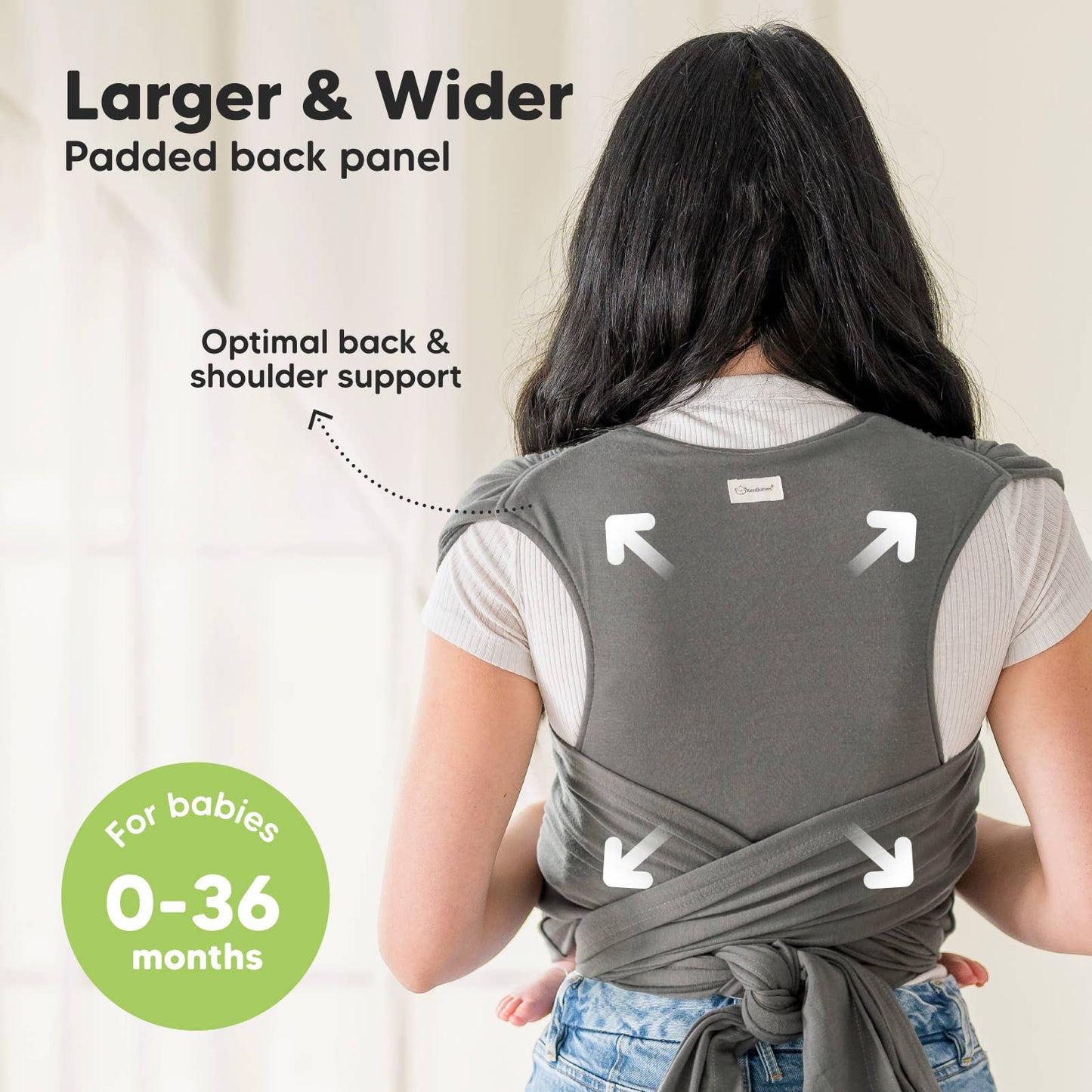 KeaBabies - KeaBabies D-Lite Wrap Carrier: Graphite