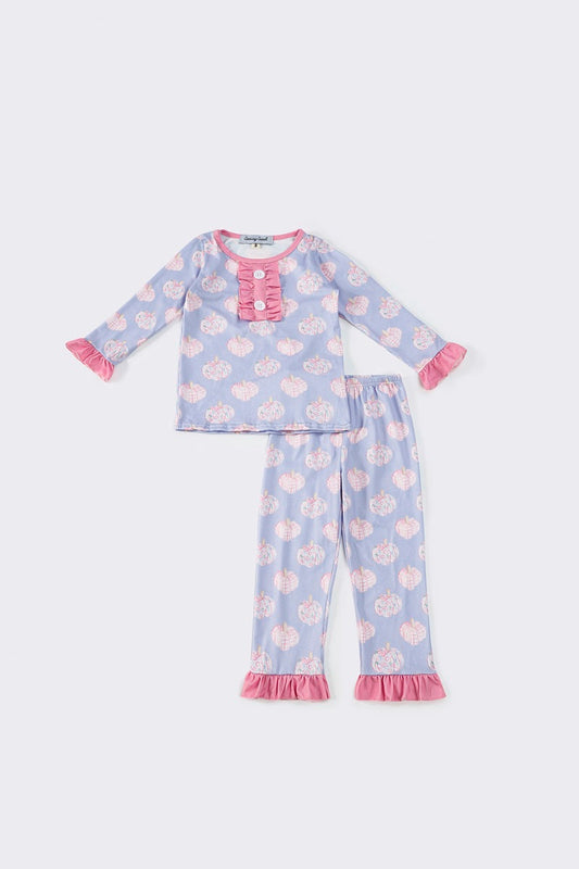 Sassy Soul - Pink Pumpkin Ruffle Pajama Set