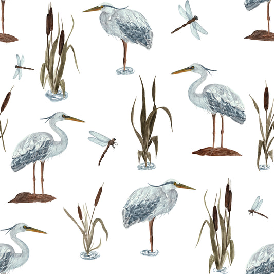 Max and Pippa - Muslin Swaddling Blanket - Blue Heron