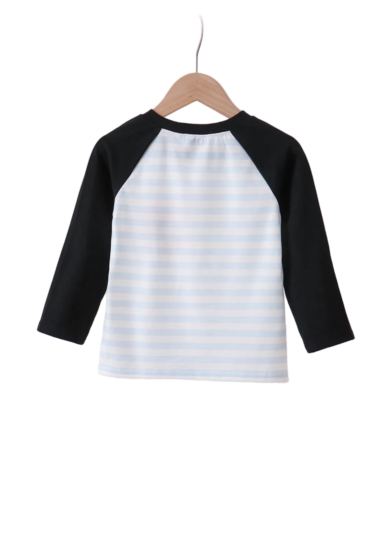 Abby & Evie | Black Spider Embroidery Pocket Striped Tee