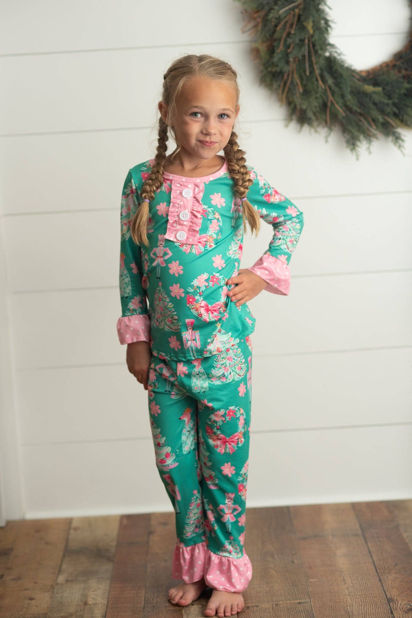 Adorable Sweetness - Kids Green & Pink Ruffle Nutcracker Comfy Lounge Play Set