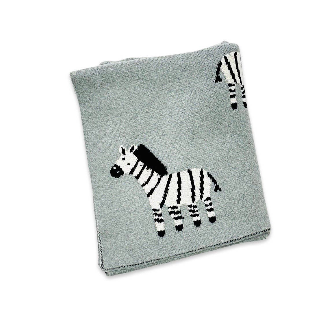 Viverano Organics - Zebra 3D - Organic Cotton Jacquard Knit Baby Blanket: One Size