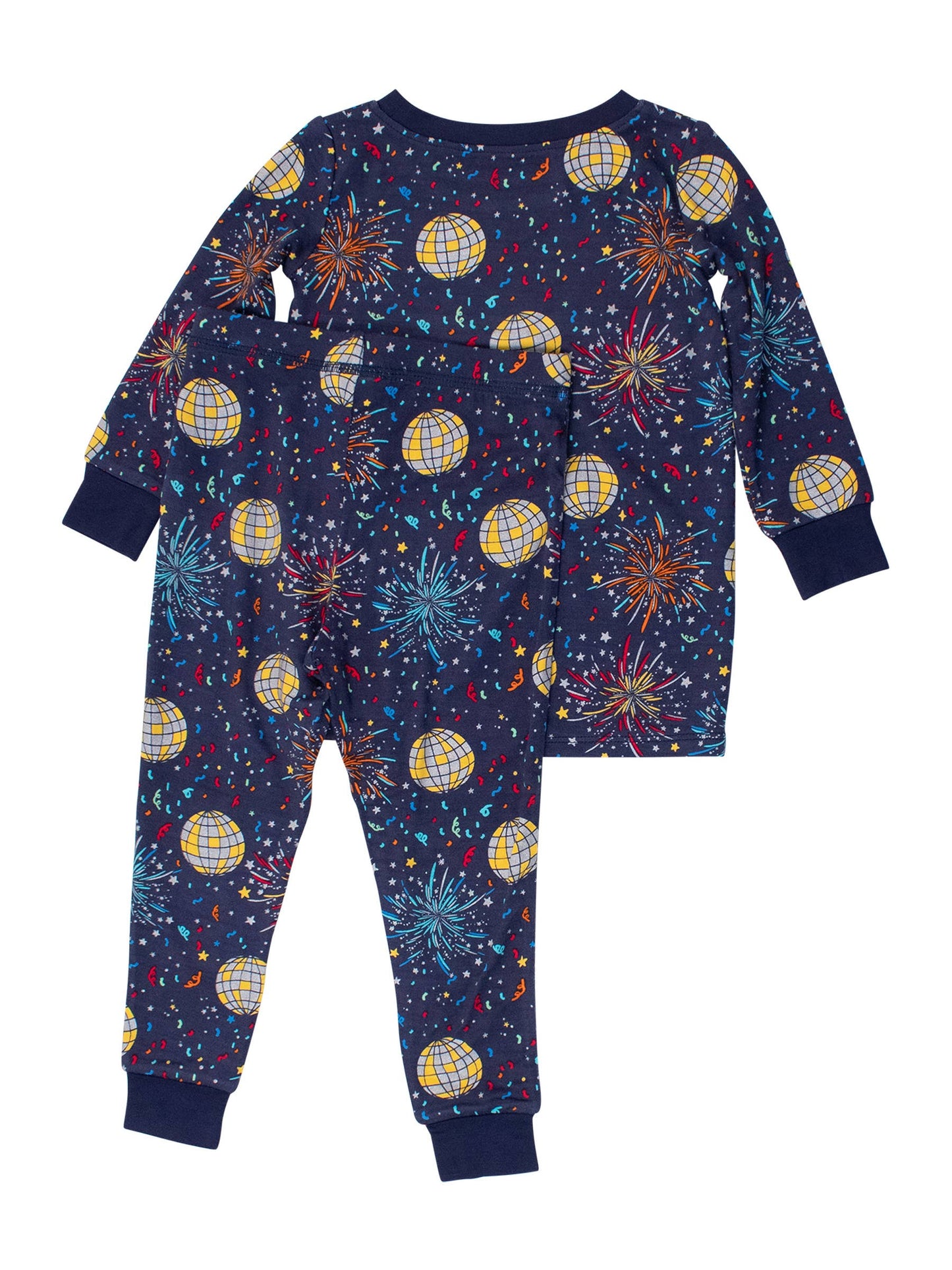 RuffleButts + RuggedButts - Boys Navy Happy New Year Bamboo Viscose Long Sleeve Pajama Set