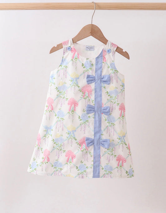 Blue Hydrangea Bow Dress