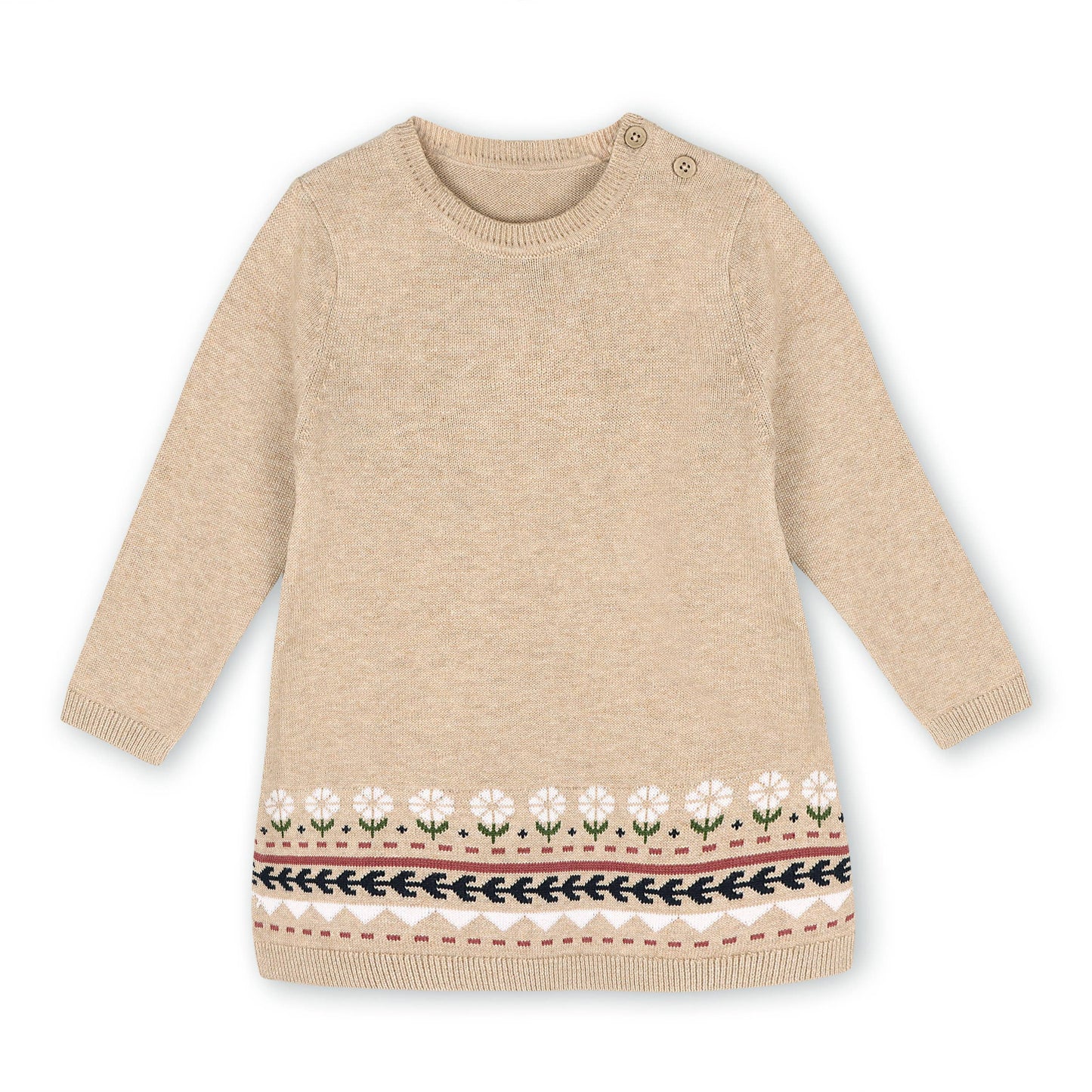 Viverano Organics - Fair Isle Baby Girl Sweater Knit Dress (Organic Cotton)