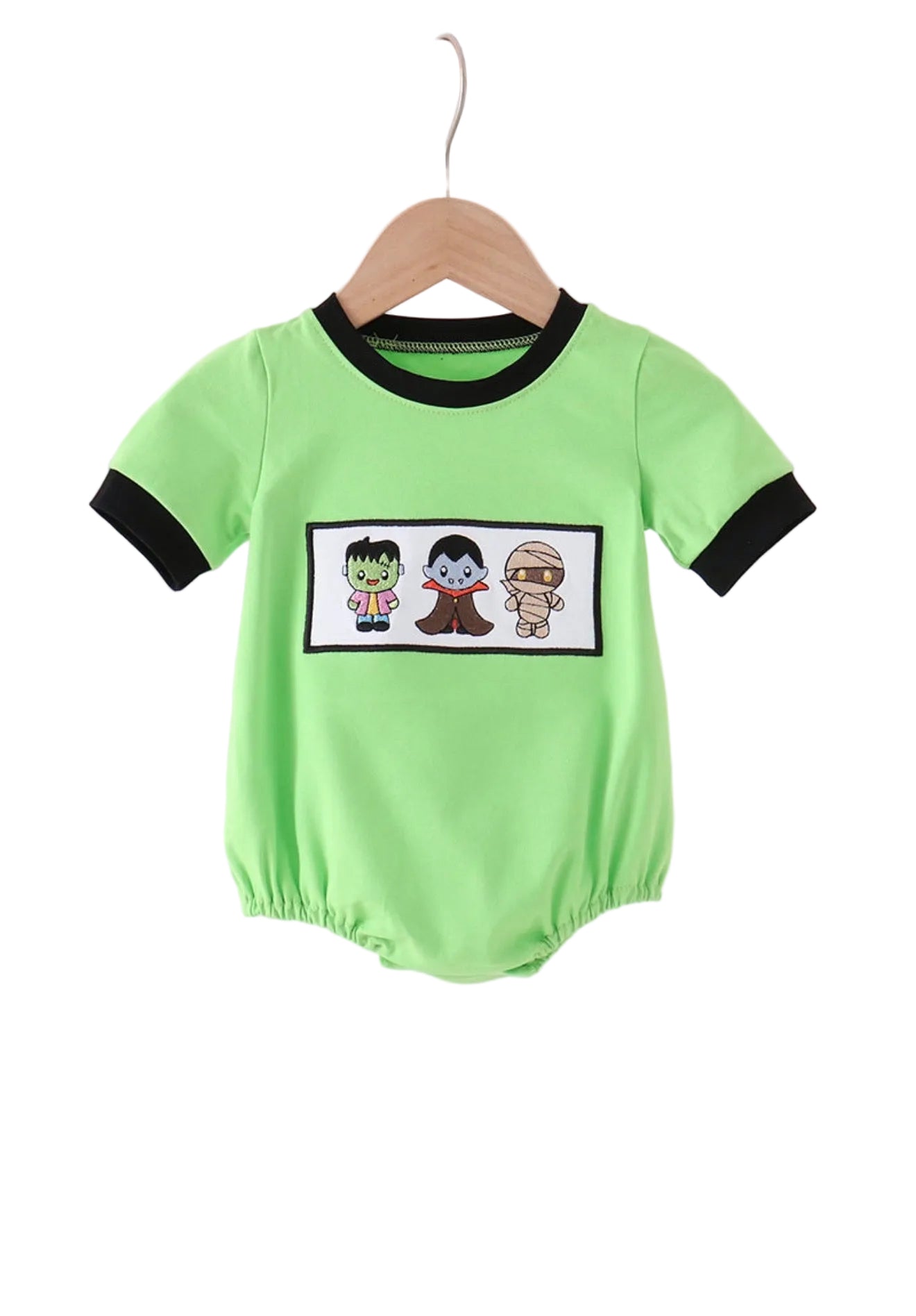 Abby & Evie | Halloween Baby Embroidered Bubble