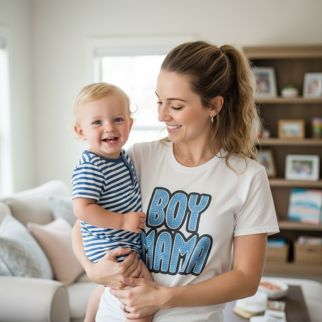 Boy MAMA | Girl MAMA ~ White Spangle Short Sleeve Tee