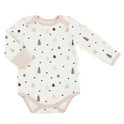 Stephan Baby by Creative Brands - Winter Wonderland LS Snapshirt-Blush Trees