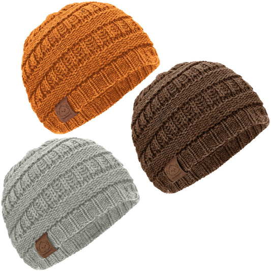 KeaBabies - KeaBabies 3-Pack Warmzy Baby Beanies (Mars, Medium) 6-36 Months