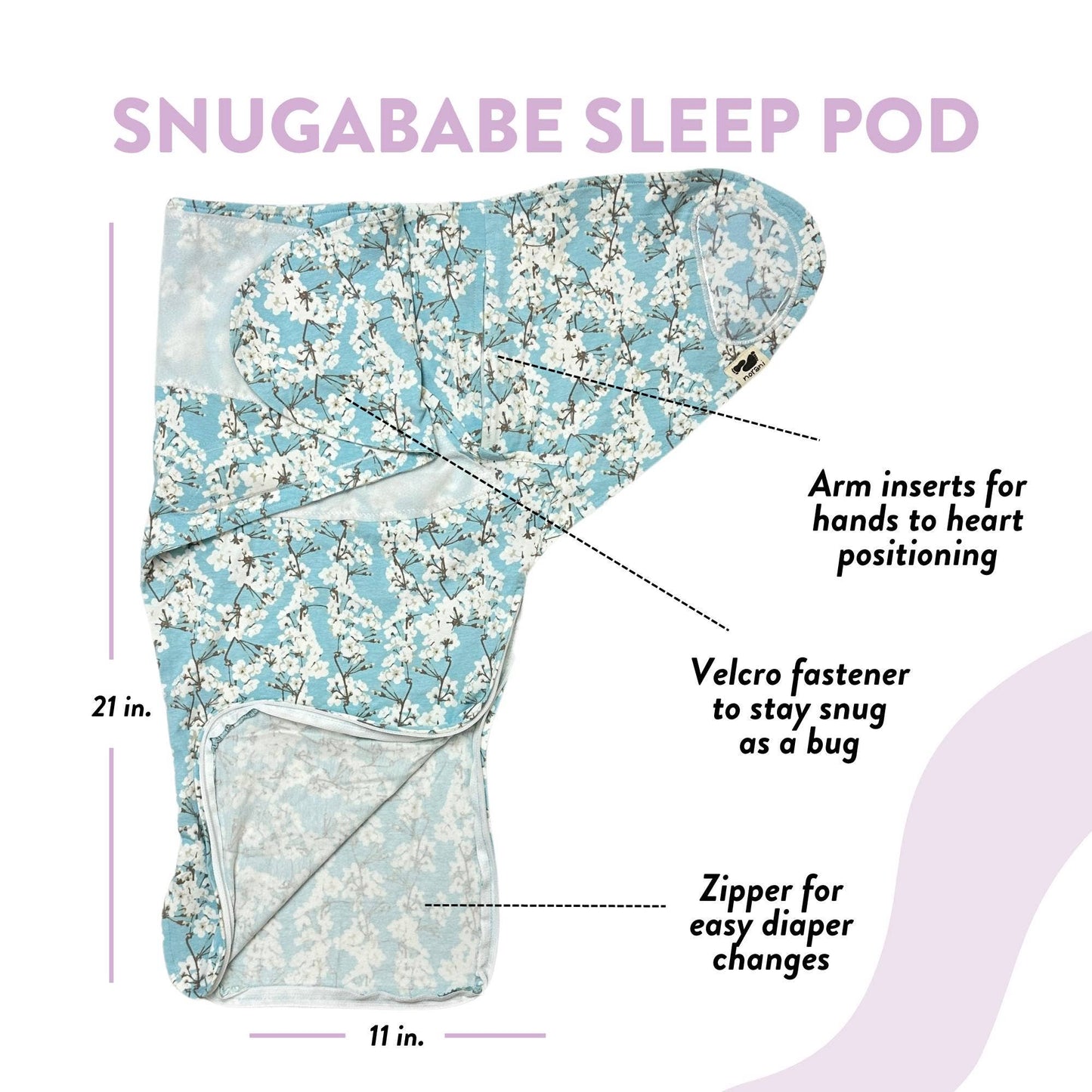 Norani Baby - Snugababe Swaddle™ Sleep Pod - Cherry Blossoms